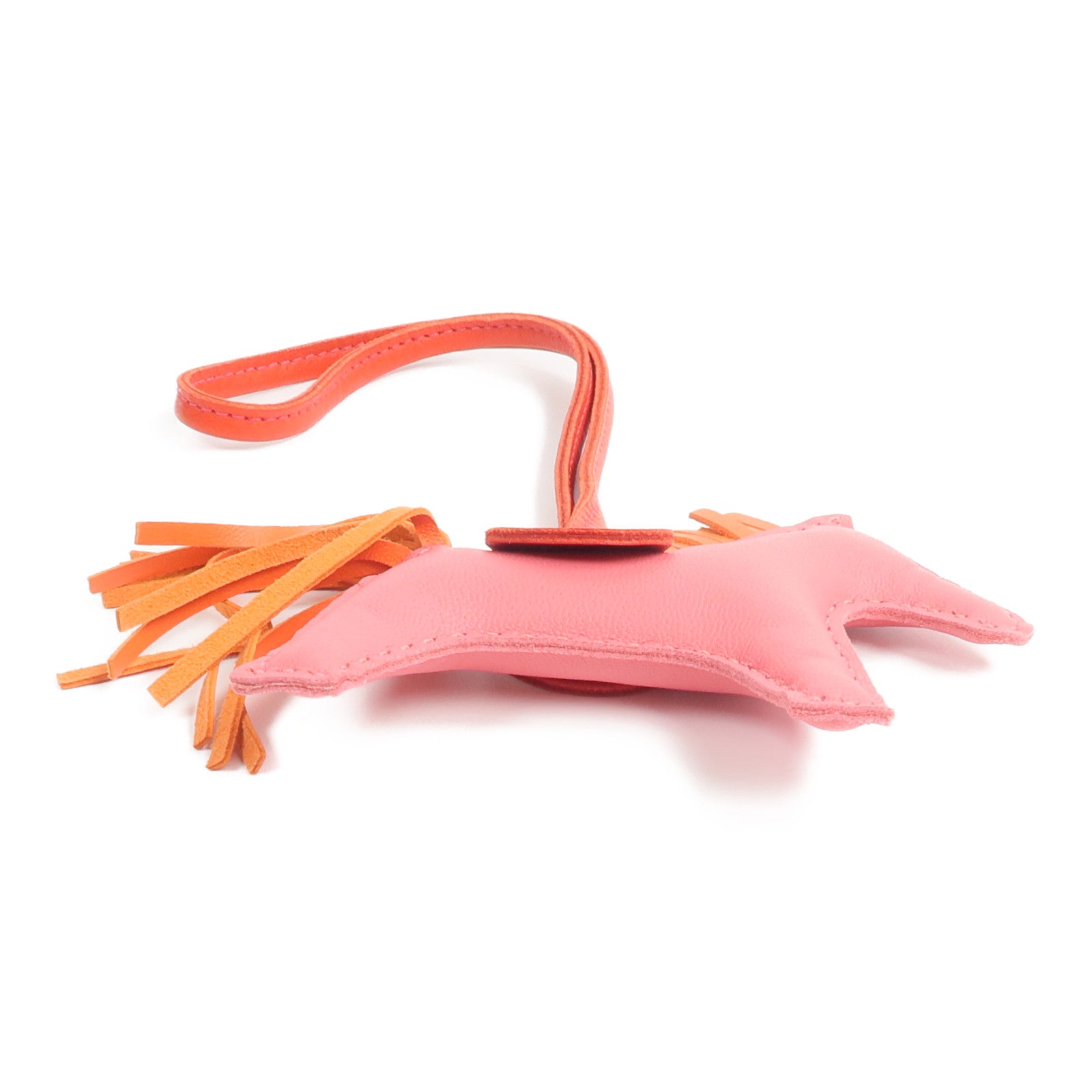 HERMES Milo羊皮皮革Rodeo PM掛飾Rouge Indien/Rose Azalee/Orange Poppy