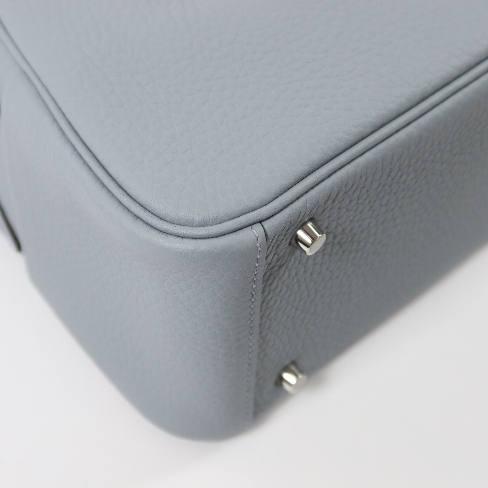 HERMES Clemence皮革Mini Lindy手挽肩背兩用袋Grey