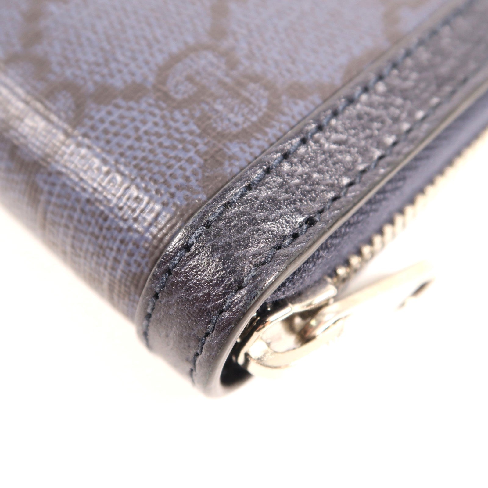 GUCCI 塗層帆布Long Wallet銀扣長錢包
