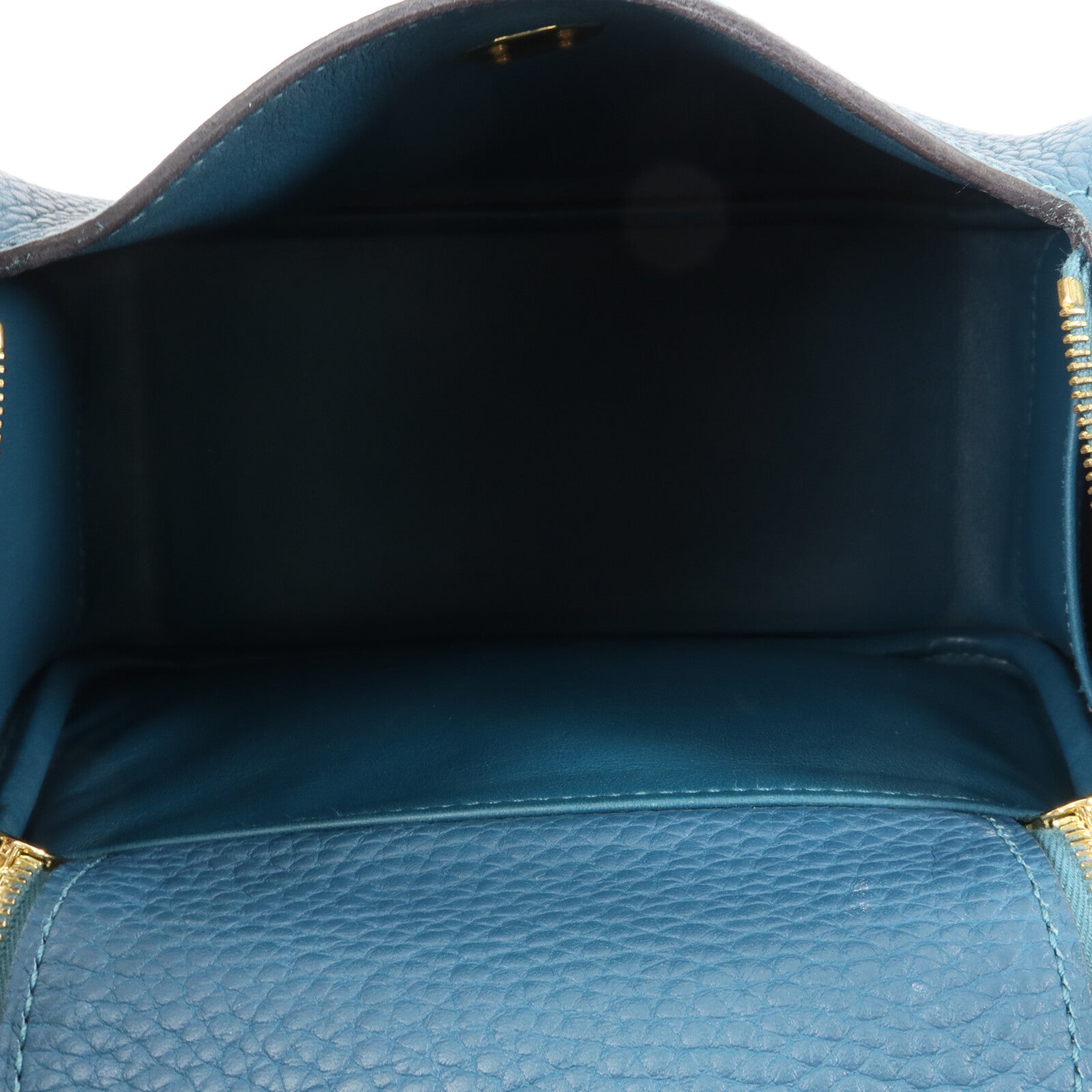 HERMES Clemence皮革Mini Lindy手挽肩背兩用袋Vert Bosphore