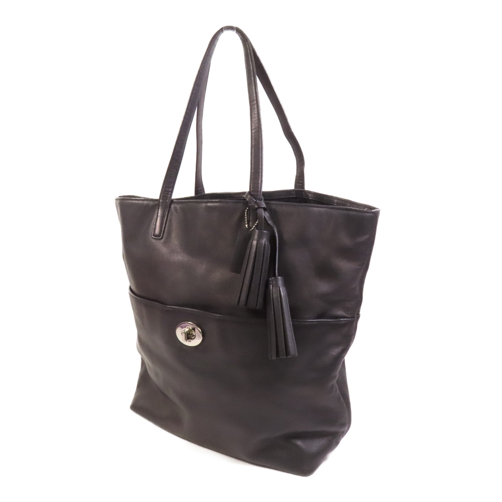 COACH 【激減優惠】牛皮皮革Shoulder Bag銀扣肩背袋