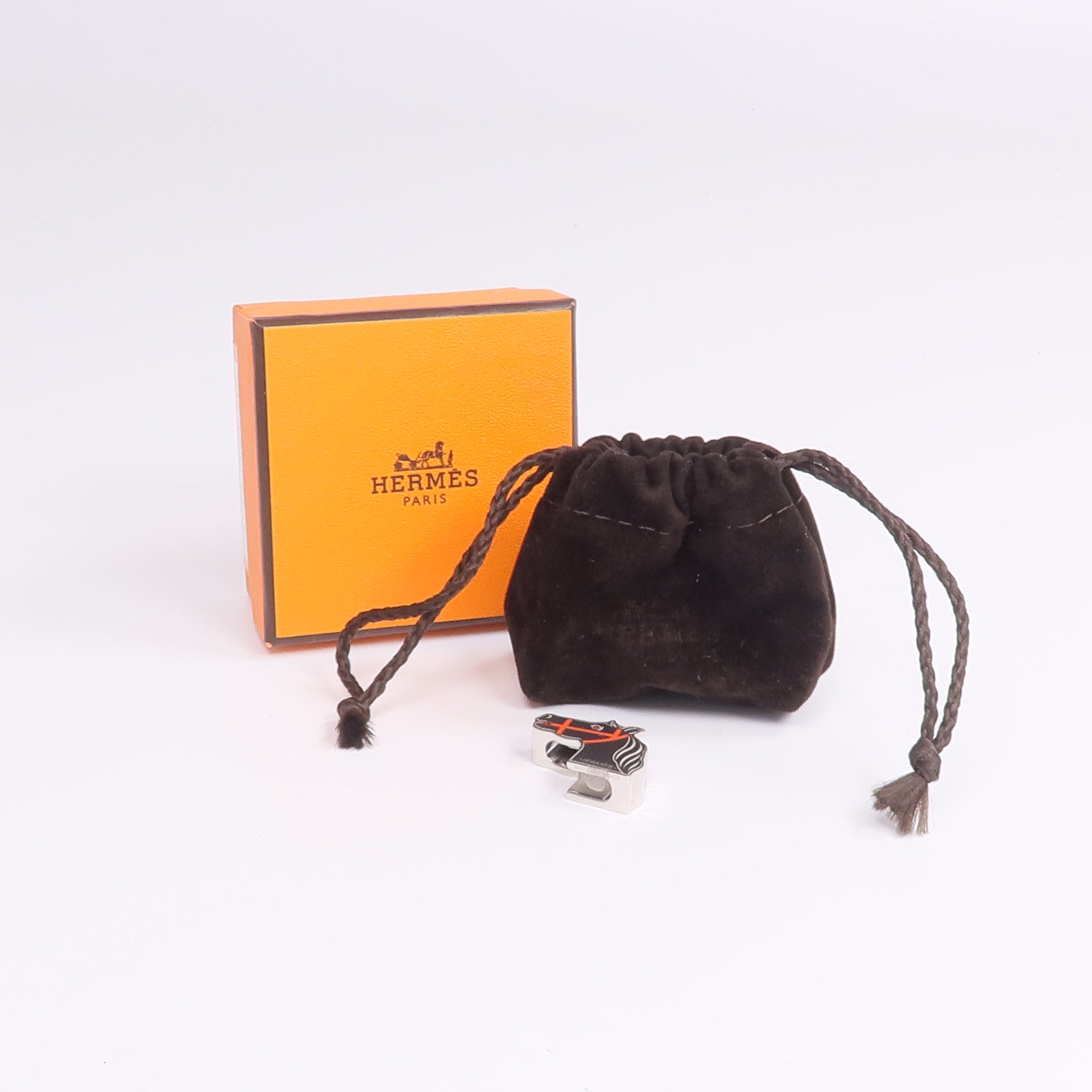 HERMES 金屬/琺瑯Quadrige Twilly Ring絲巾扣