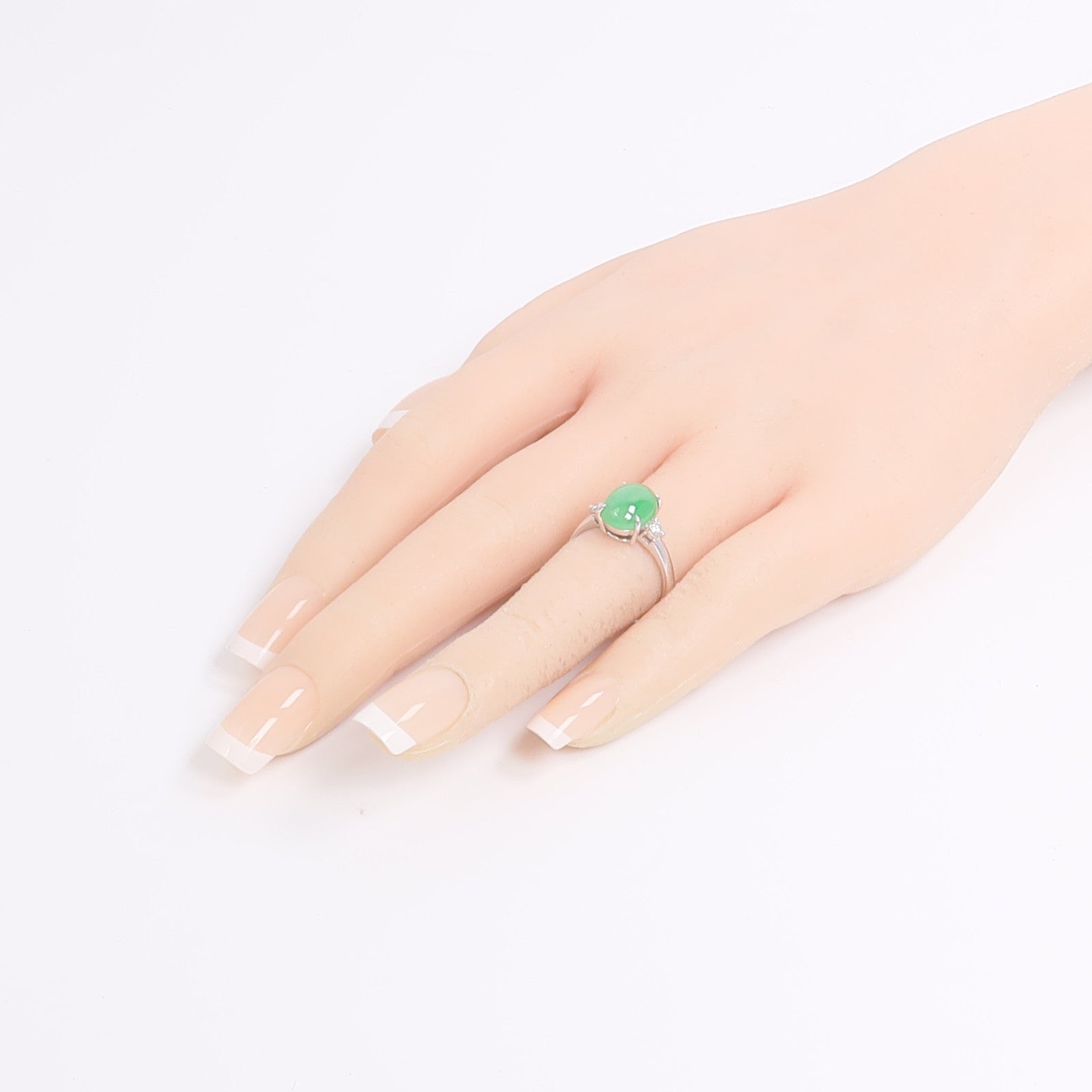 JEWELRY 18K白金Jade Diamond Ring翡翠/鑽石戒指