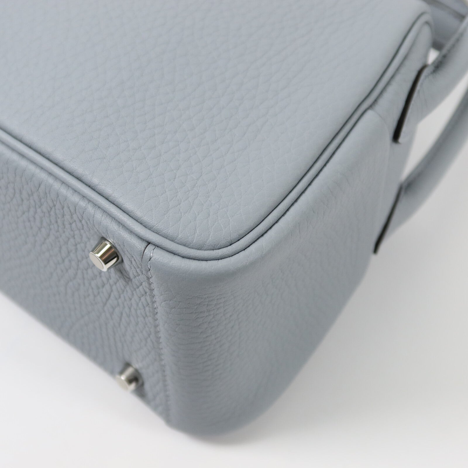 HERMES Clemence皮革Mini Lindy手挽肩背兩用袋Grey