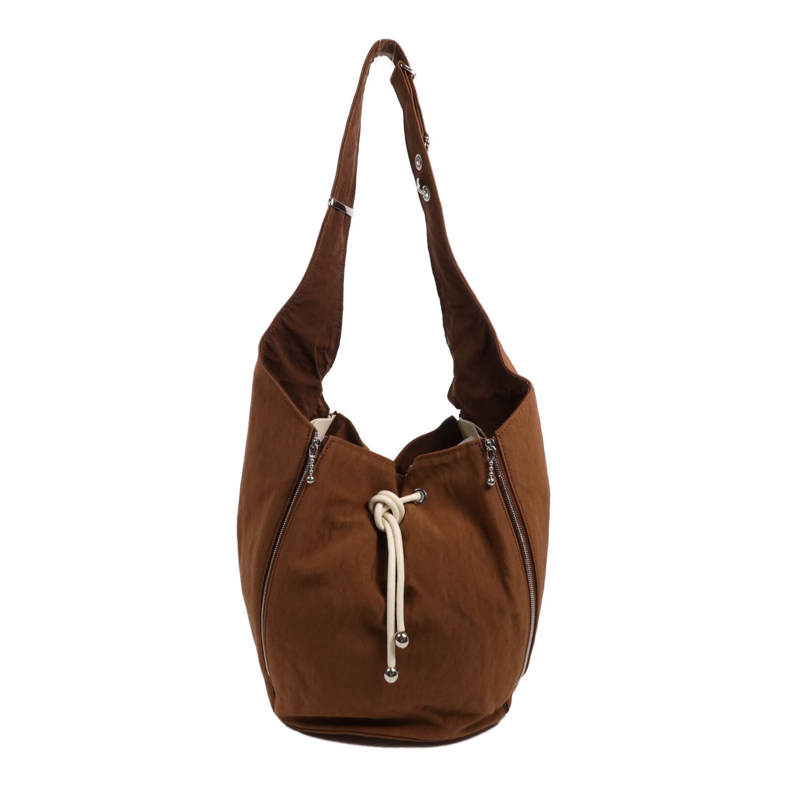 Tory Burch 帆布Large Zip銀扣肩背袋