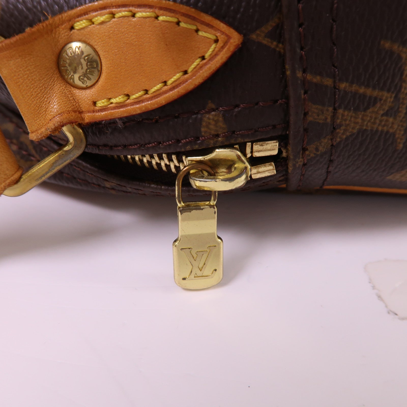 LOUIS VUITTON Monogram Reporter PM金扣肩背袋棕色