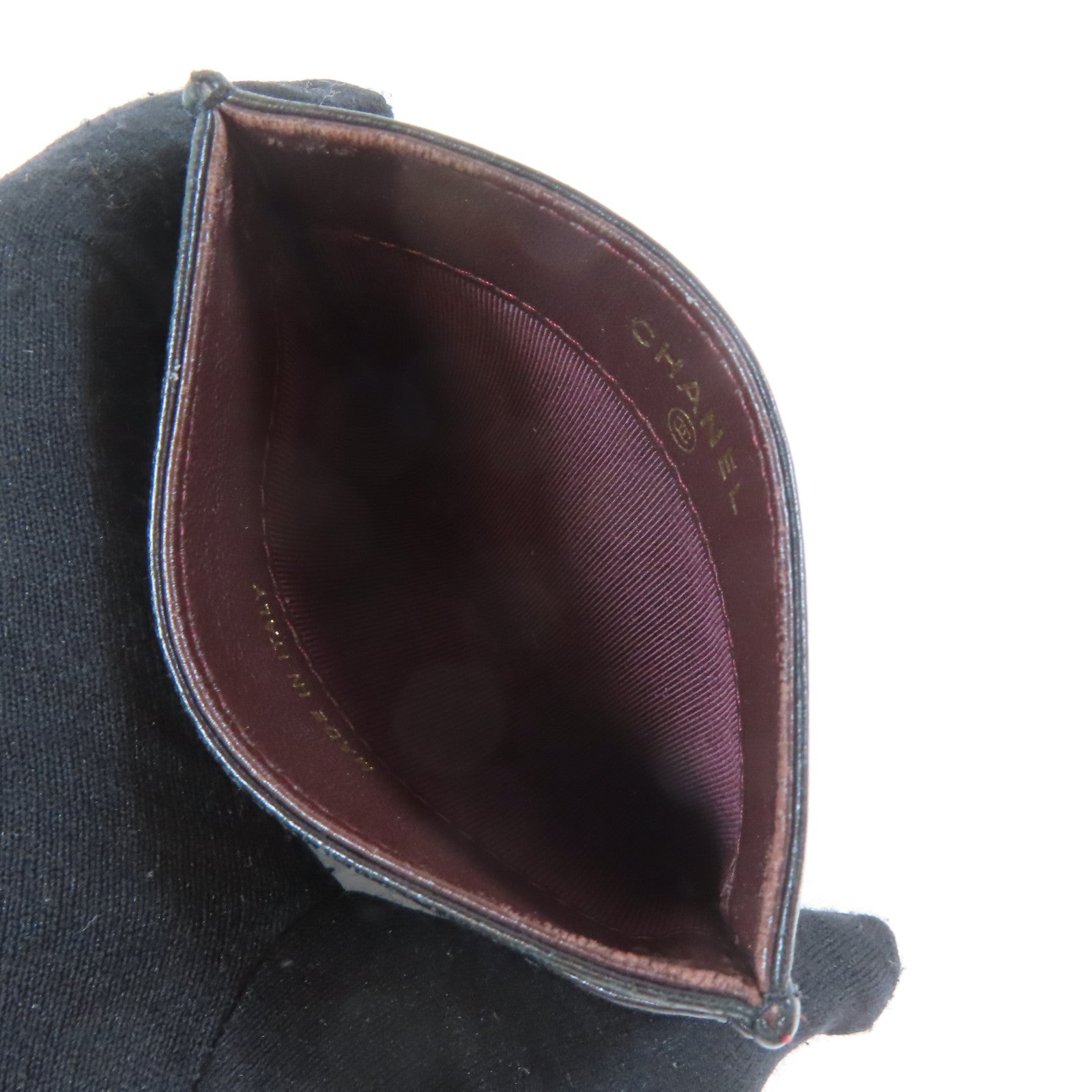 CHANEL 菱格羊皮皮革Card Holder金扣卡片套黑色