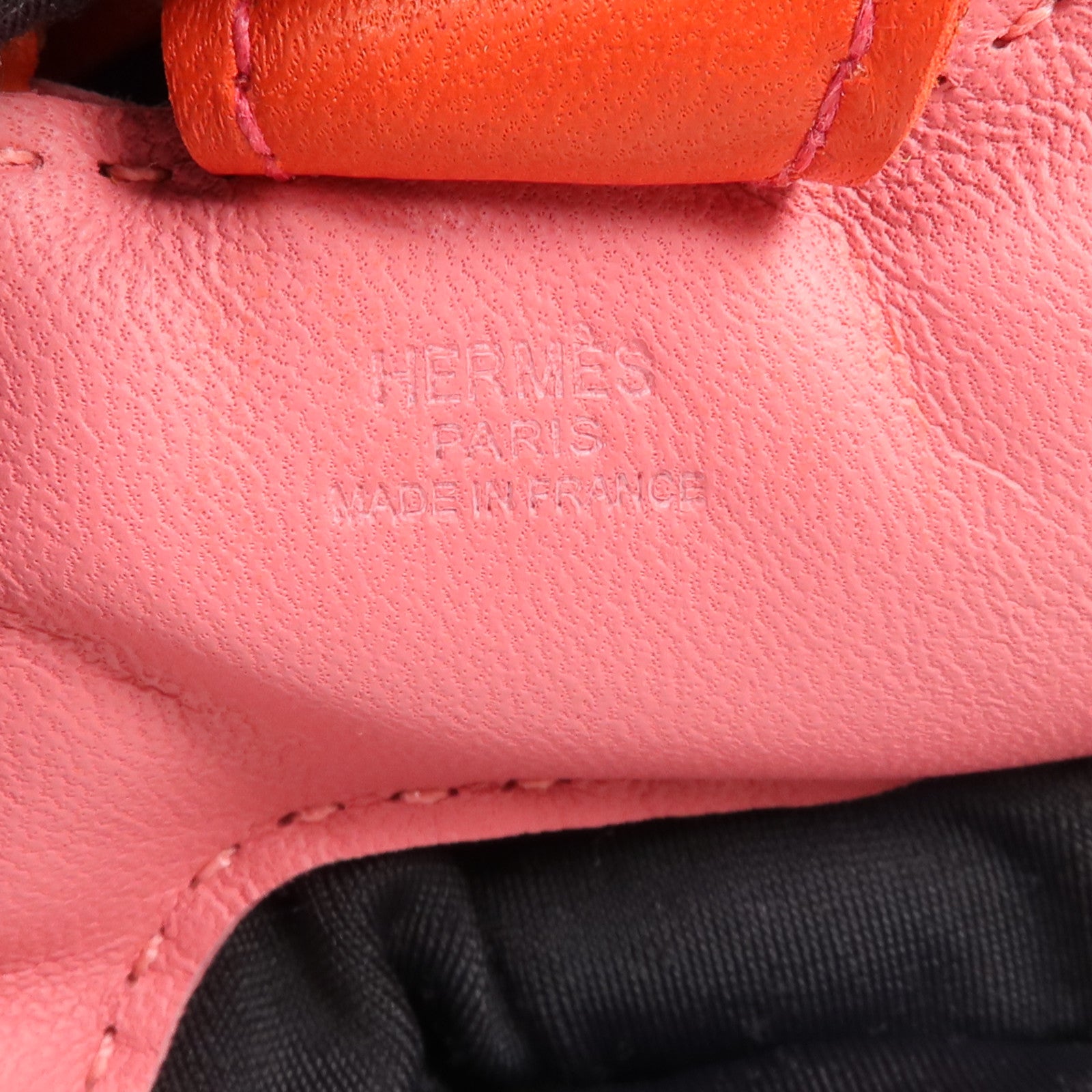 HERMES Milo羊皮皮革Rodeo PM掛飾Rouge Indien/Rose Azalee/Orange Poppy