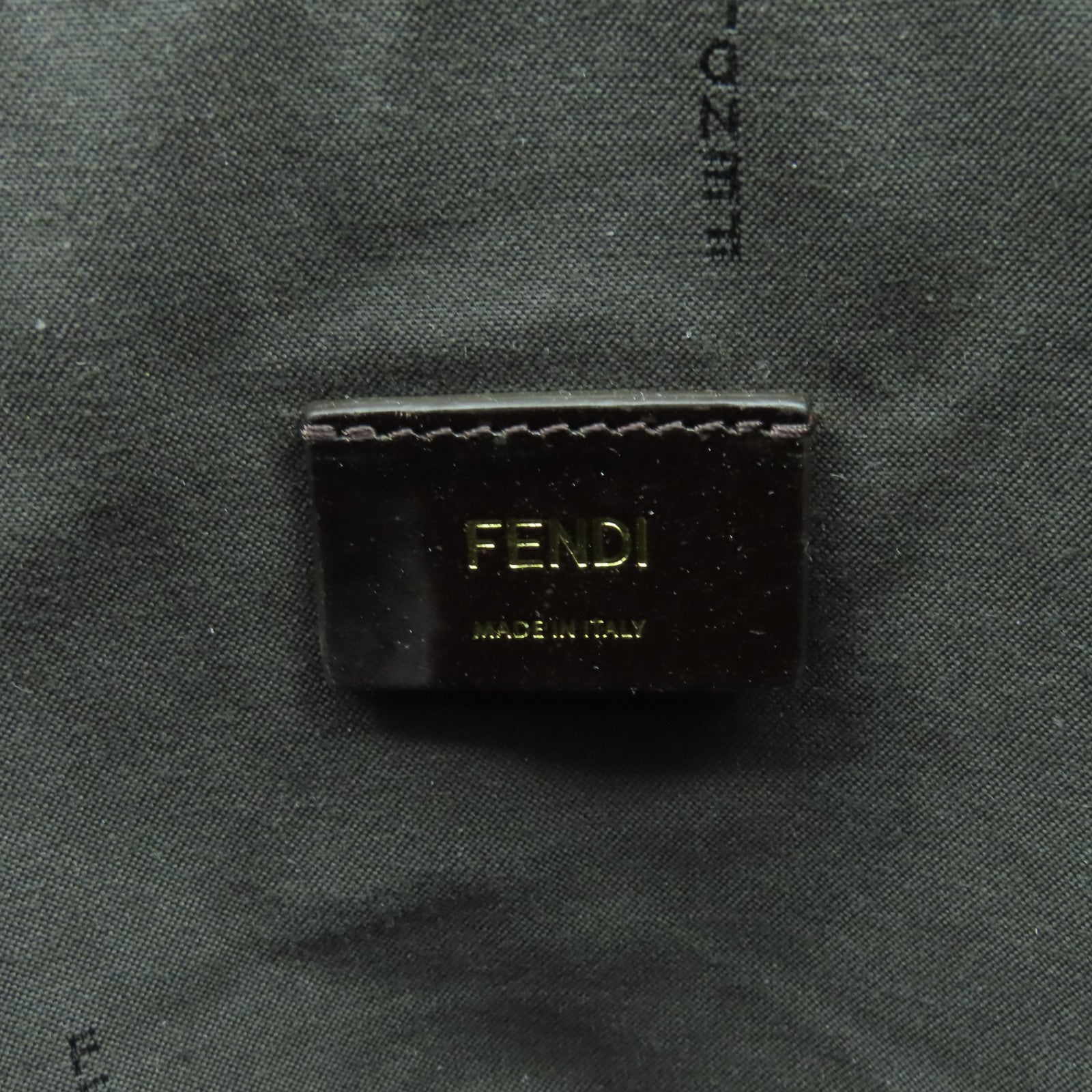 FENDI 【激減優惠】帆布/皮革Shoulder Bag金扣肩背袋啡色