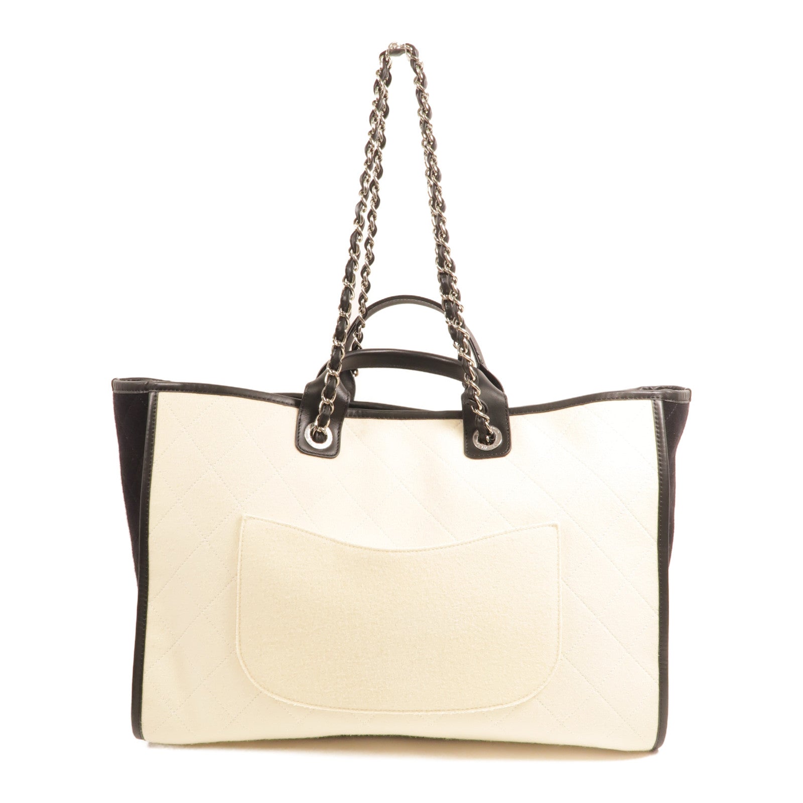 CHANEL Wool Deauville GM手挽肩背兩用袋