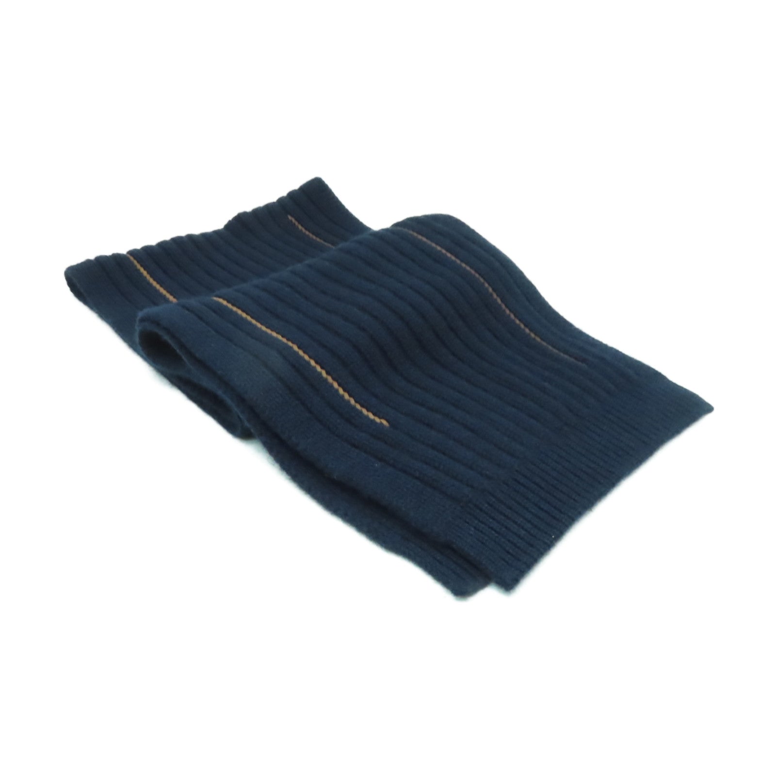 HERMES 【激減優惠】羊絨/絲質Scarf圍巾深藍色