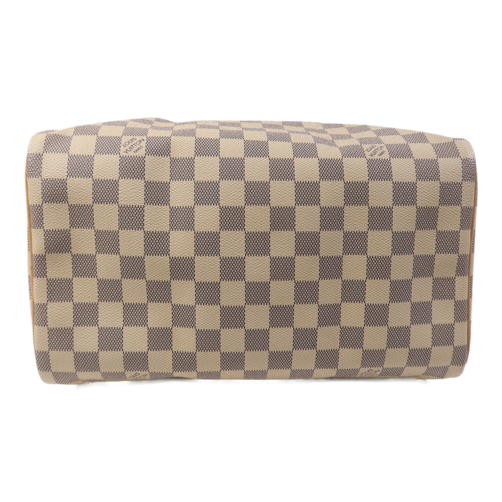 LOUIS VUITTON Damier Azur Speedy 30金扣手挽袋