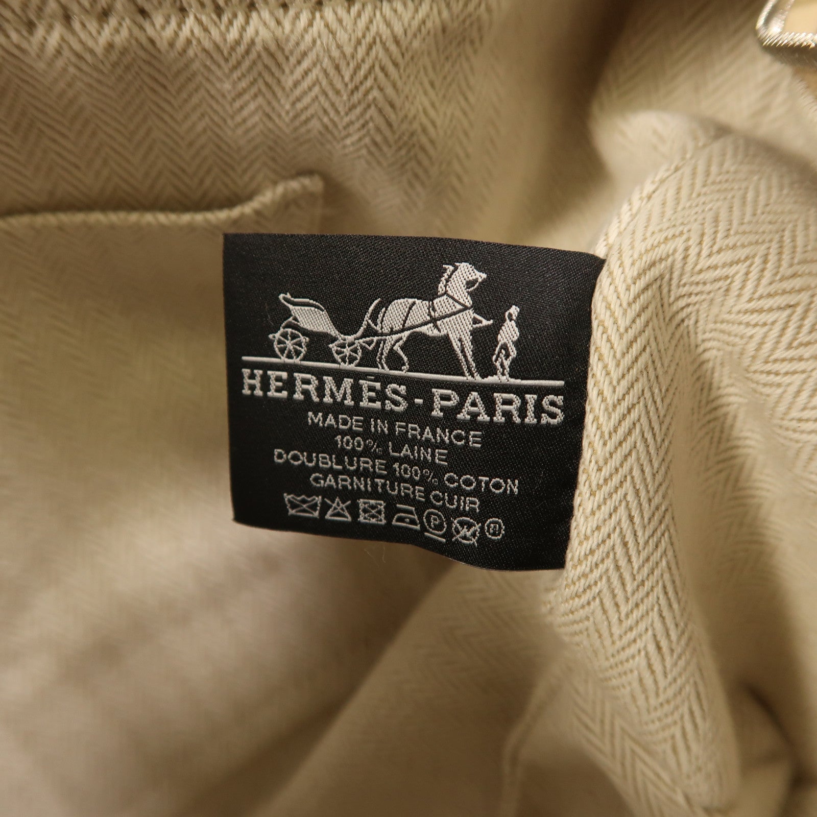 HERMES 羊毛Bride A Brac PM銀扣手挽袋