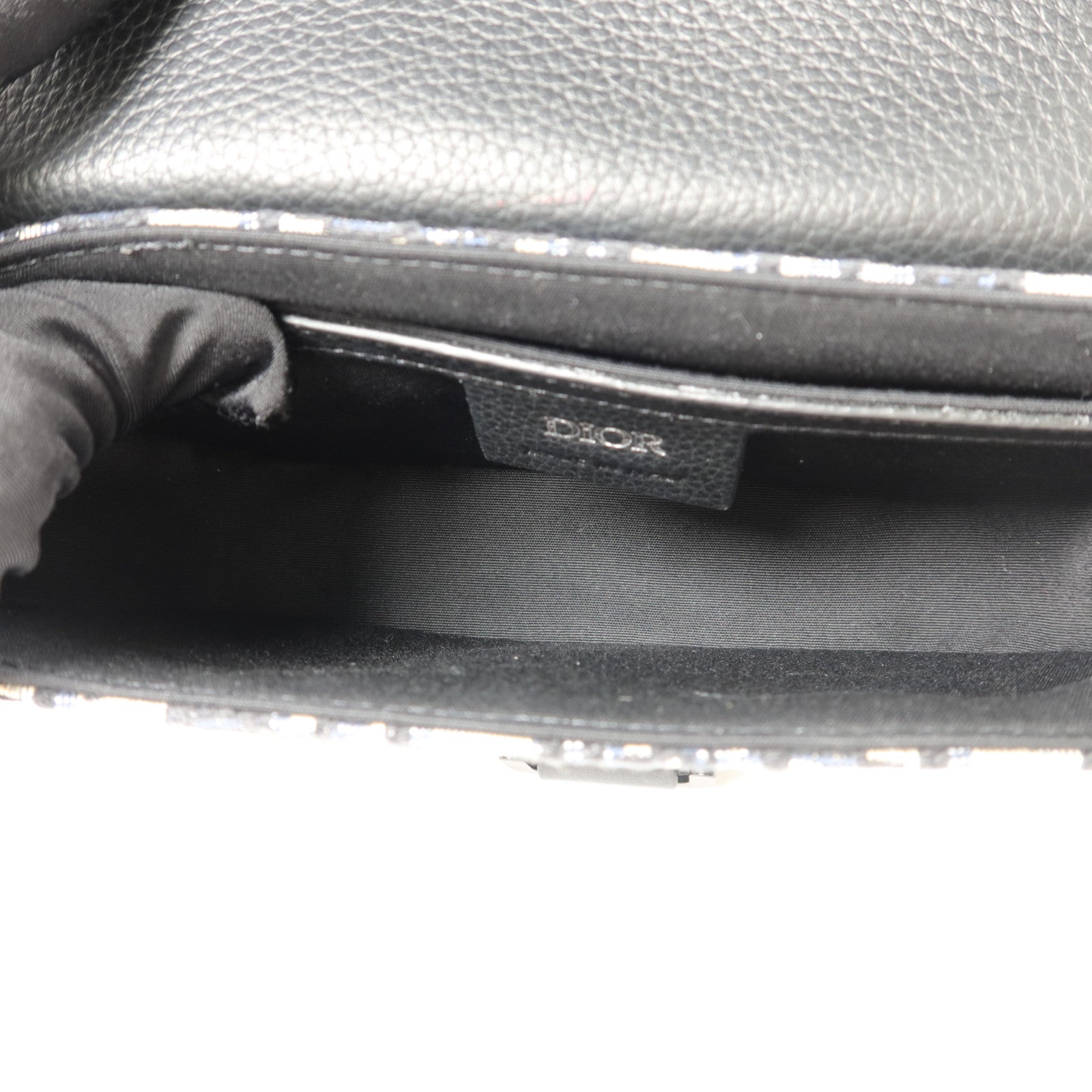Dior 帆布/牛皮皮革Mini Saddle Messenger肩背袋