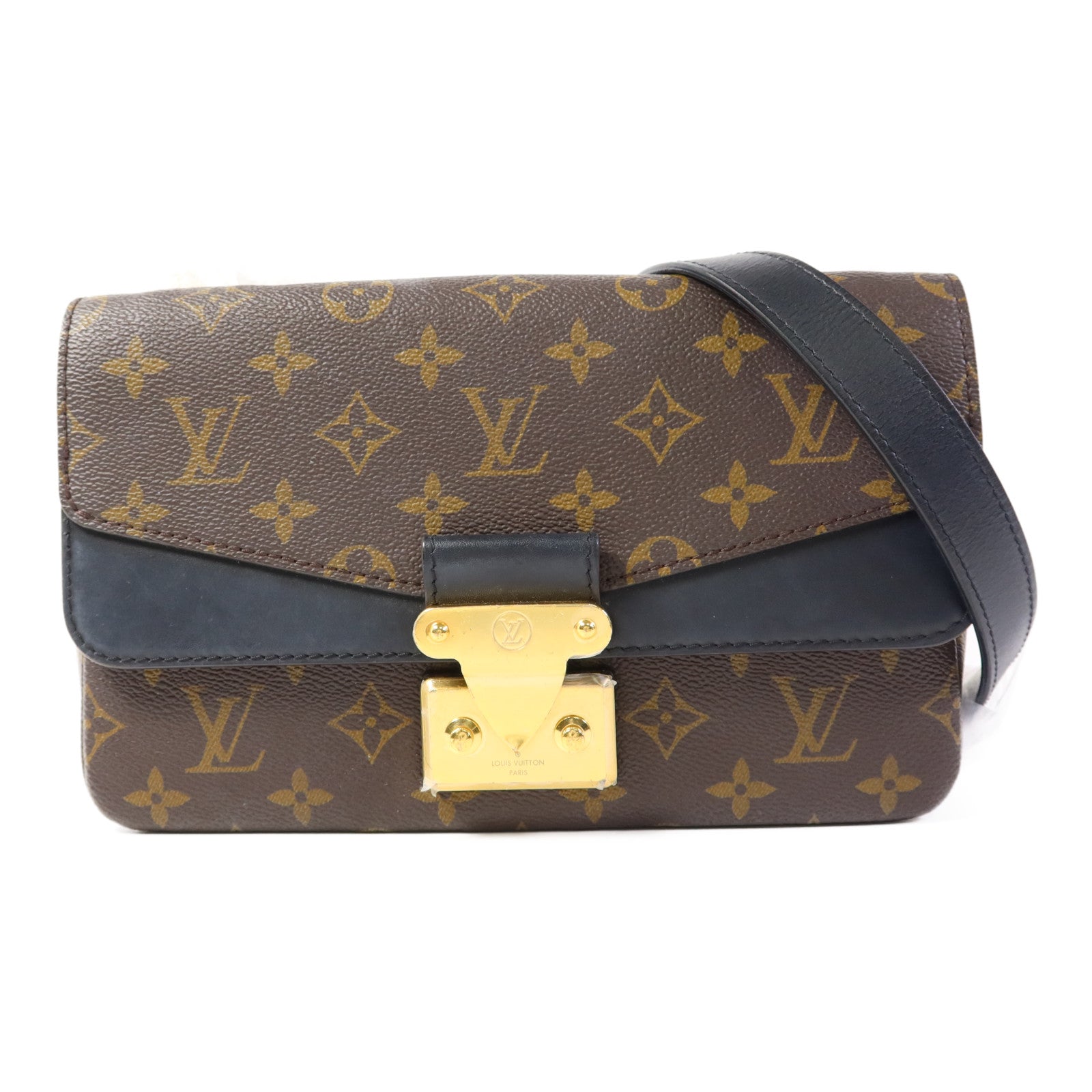 LOUIS VUITTON Monogram Marceau金扣肩背袋棕色