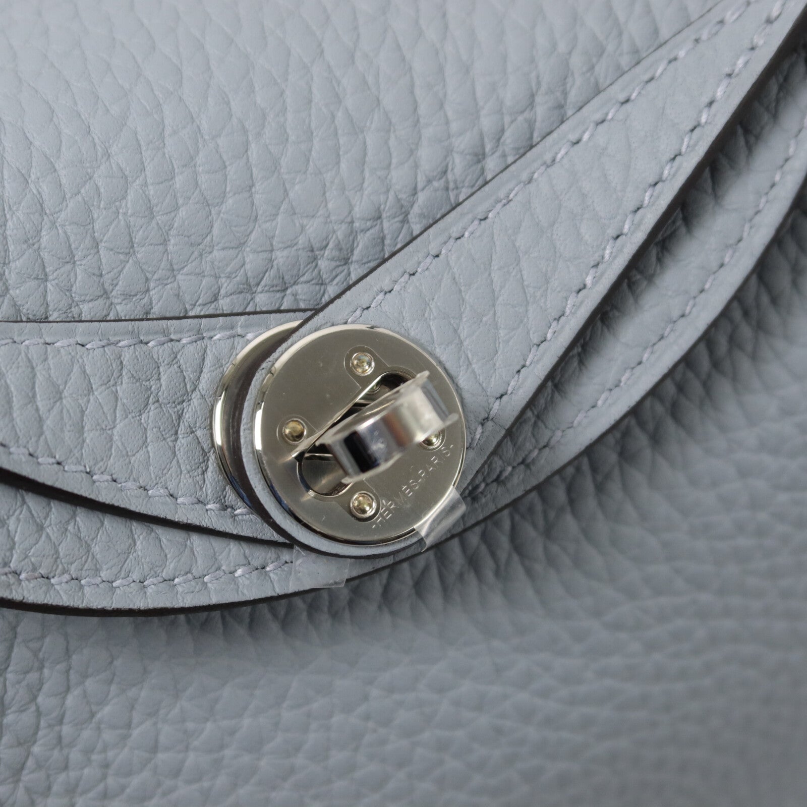 HERMES Clemence皮革Mini Lindy手挽肩背兩用袋Grey