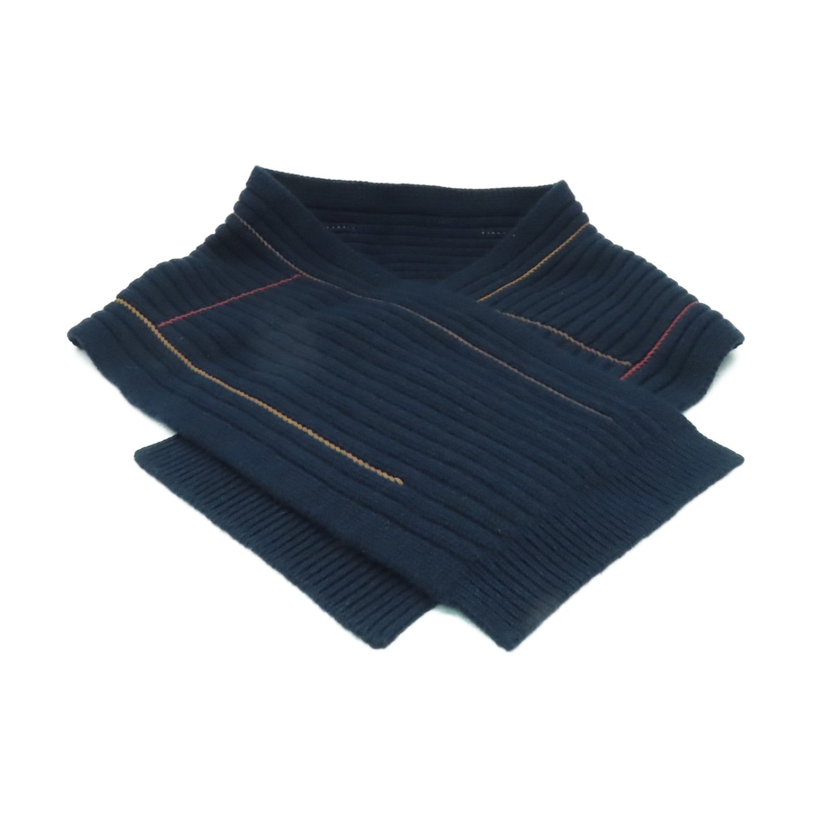 HERMES 【激減優惠】羊絨/絲質Scarf圍巾深藍色