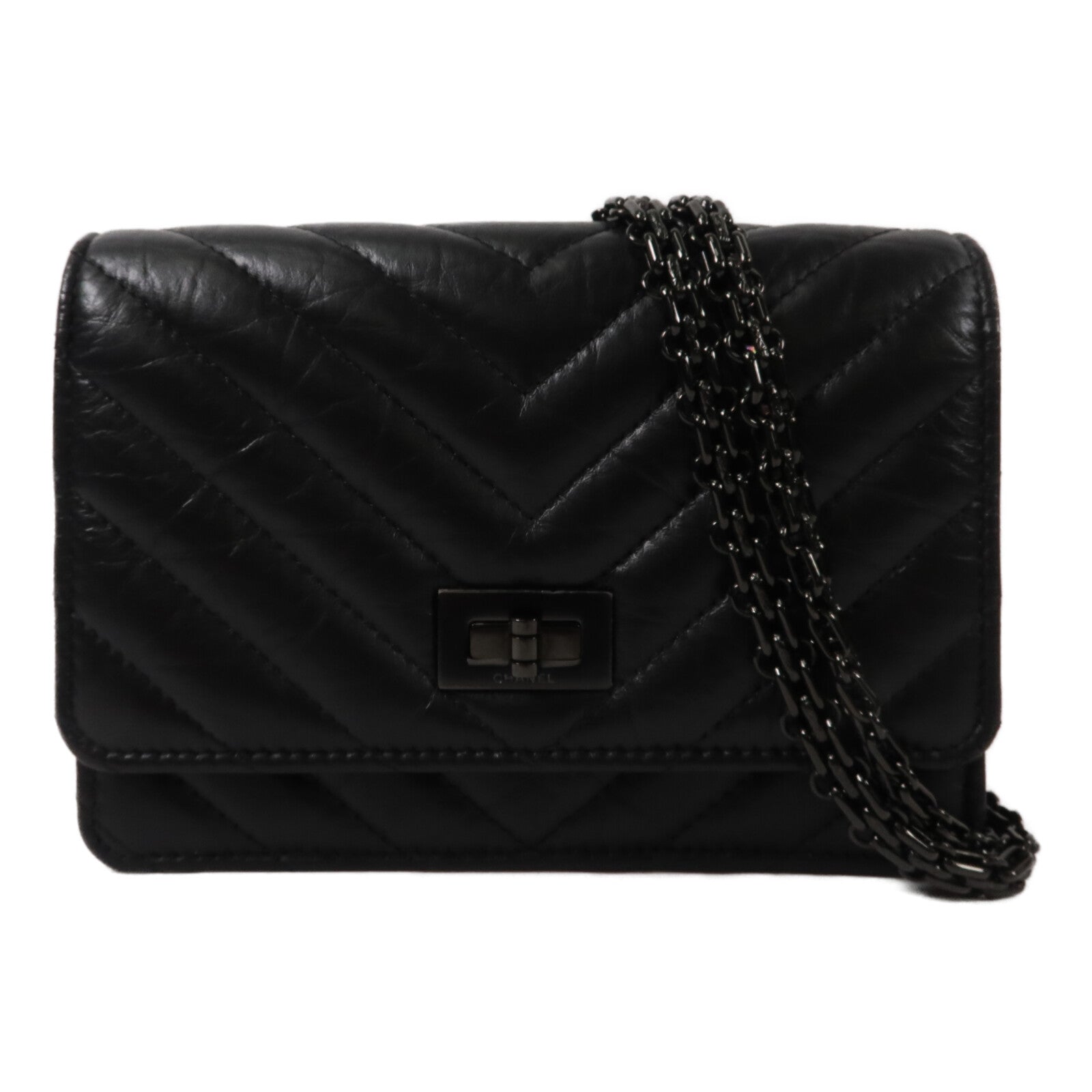 CHANEL 羊皮皮革2.55 Mini WOC鏈帶肩背袋