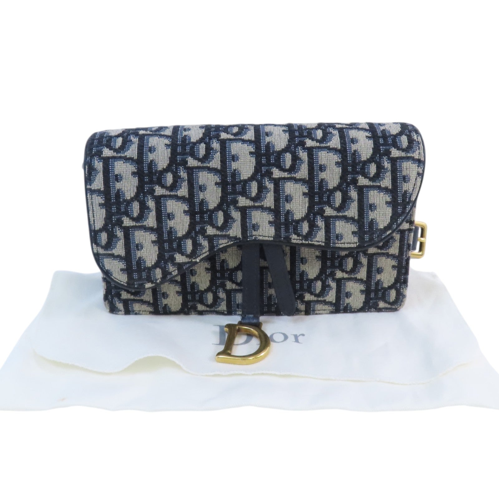Dior Oblique帆布Saddle Waist Bag金扣腰包