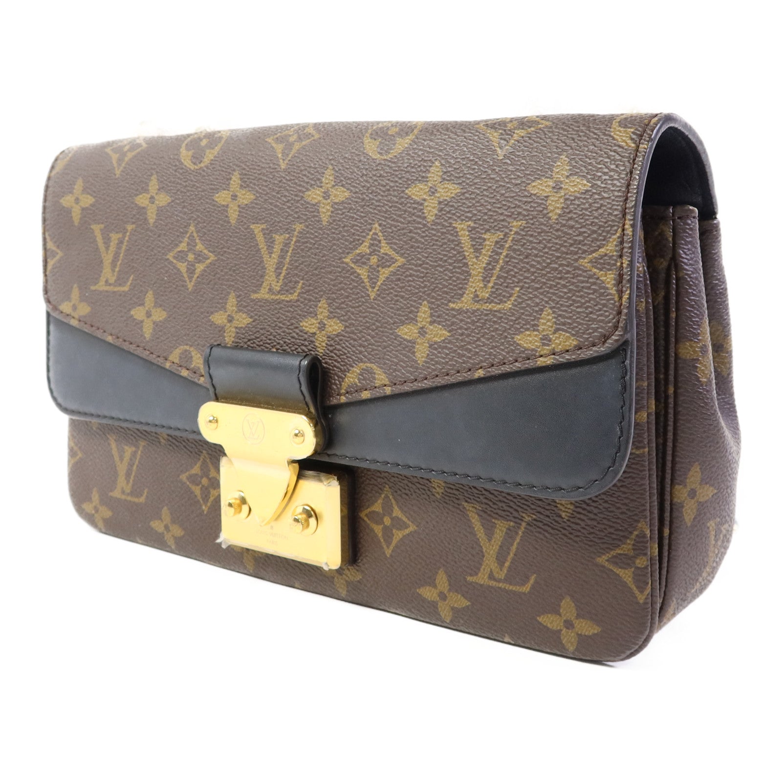 LOUIS VUITTON Monogram Marceau金扣肩背袋棕色