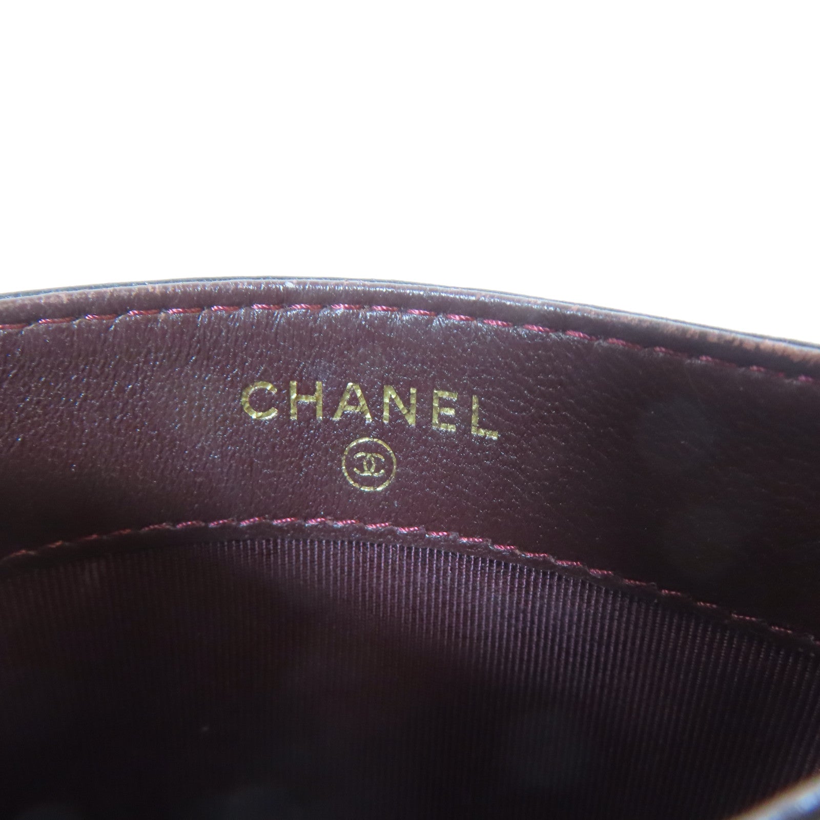 CHANEL 菱格羊皮皮革Card Holder金扣卡片套黑色