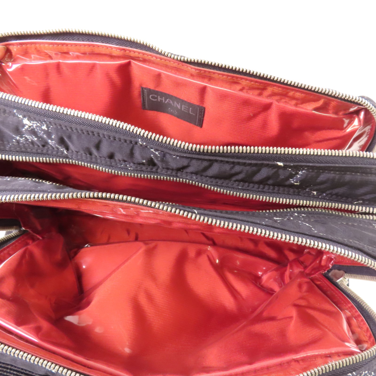 CHANEL 尼龍Travel Line銀扣手挽袋