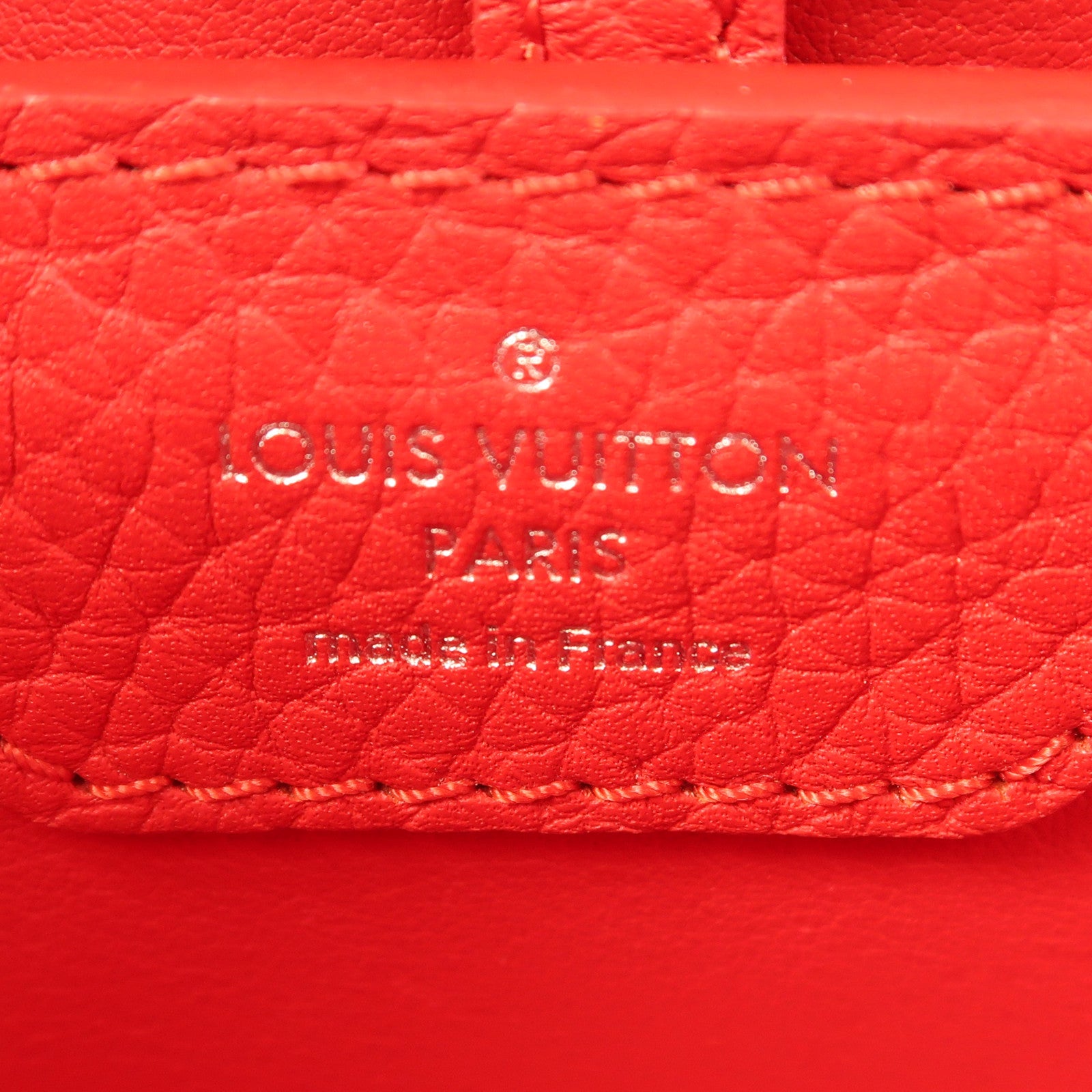 LOUIS VUITTON Taurillon Capucines BB銀扣手挽肩背兩用袋