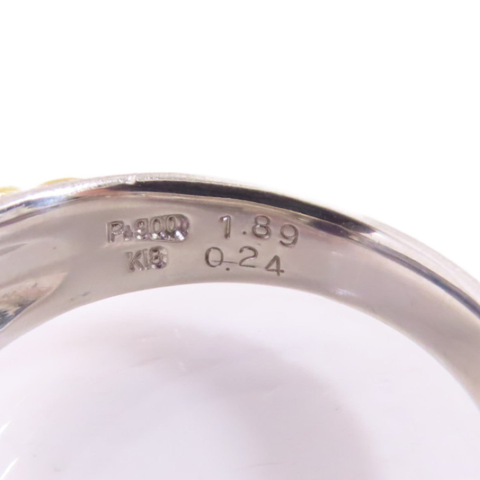 JEWELRY PT900鉑金/18K黃金/1.89ct黑蛋白石/0.24ct鑽石Black Opal/Diamond Ring戒指US#7