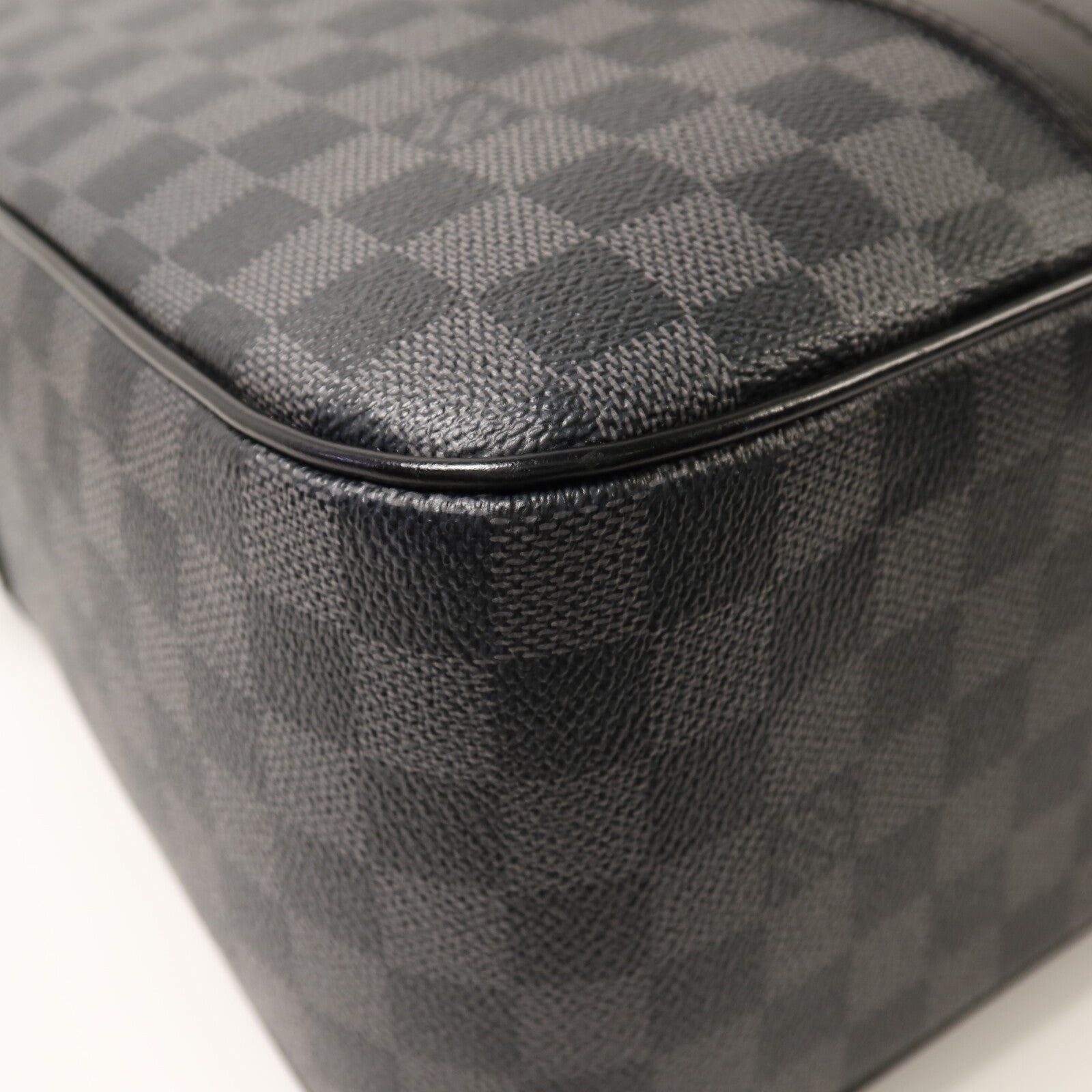 LOUIS VUITTON Damier Graphite Porto Cuman Voyage銀扣手挽肩背兩用袋