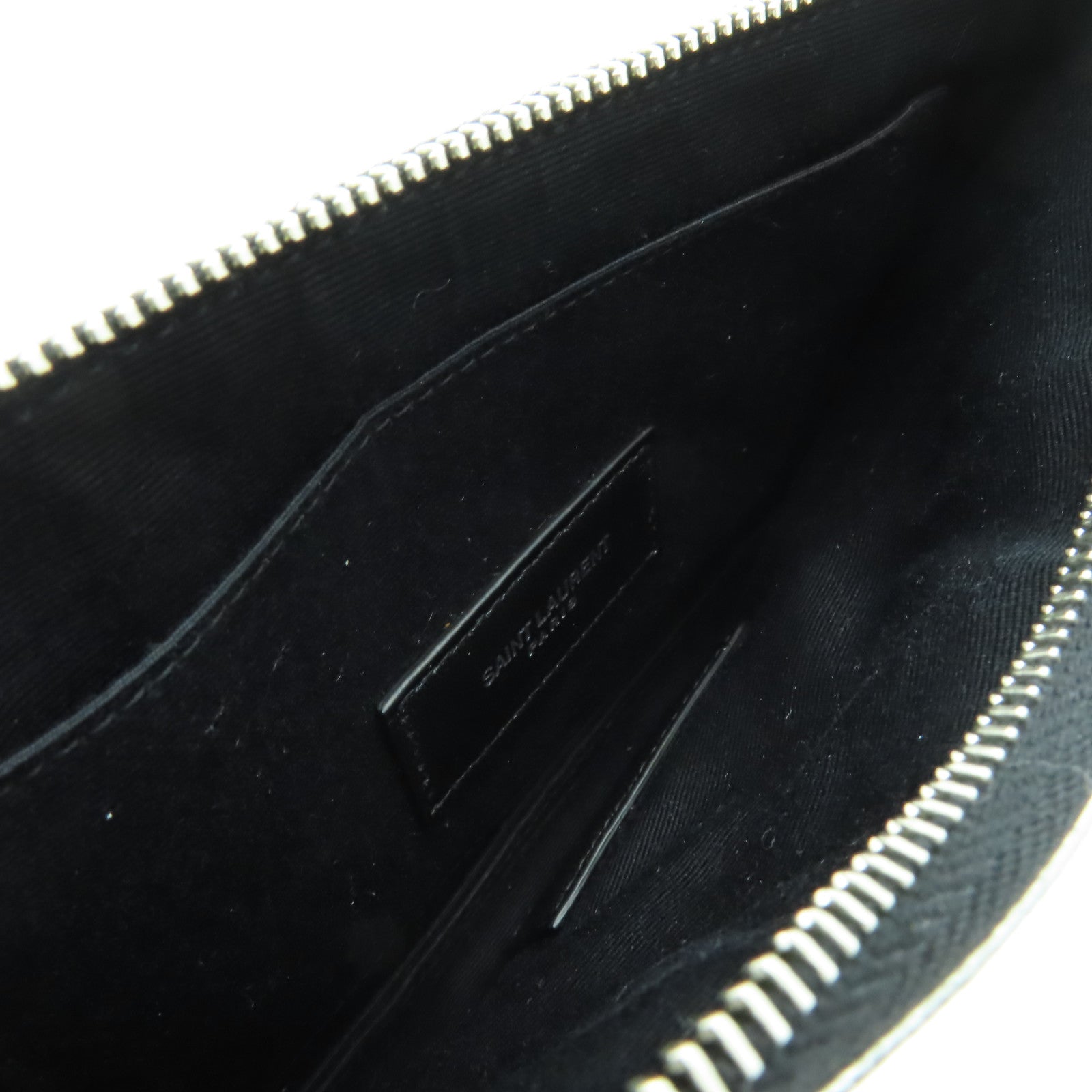 SAINT LAURENT 【激減優惠】牛皮皮革Clutch Bag銀扣錢包銀色