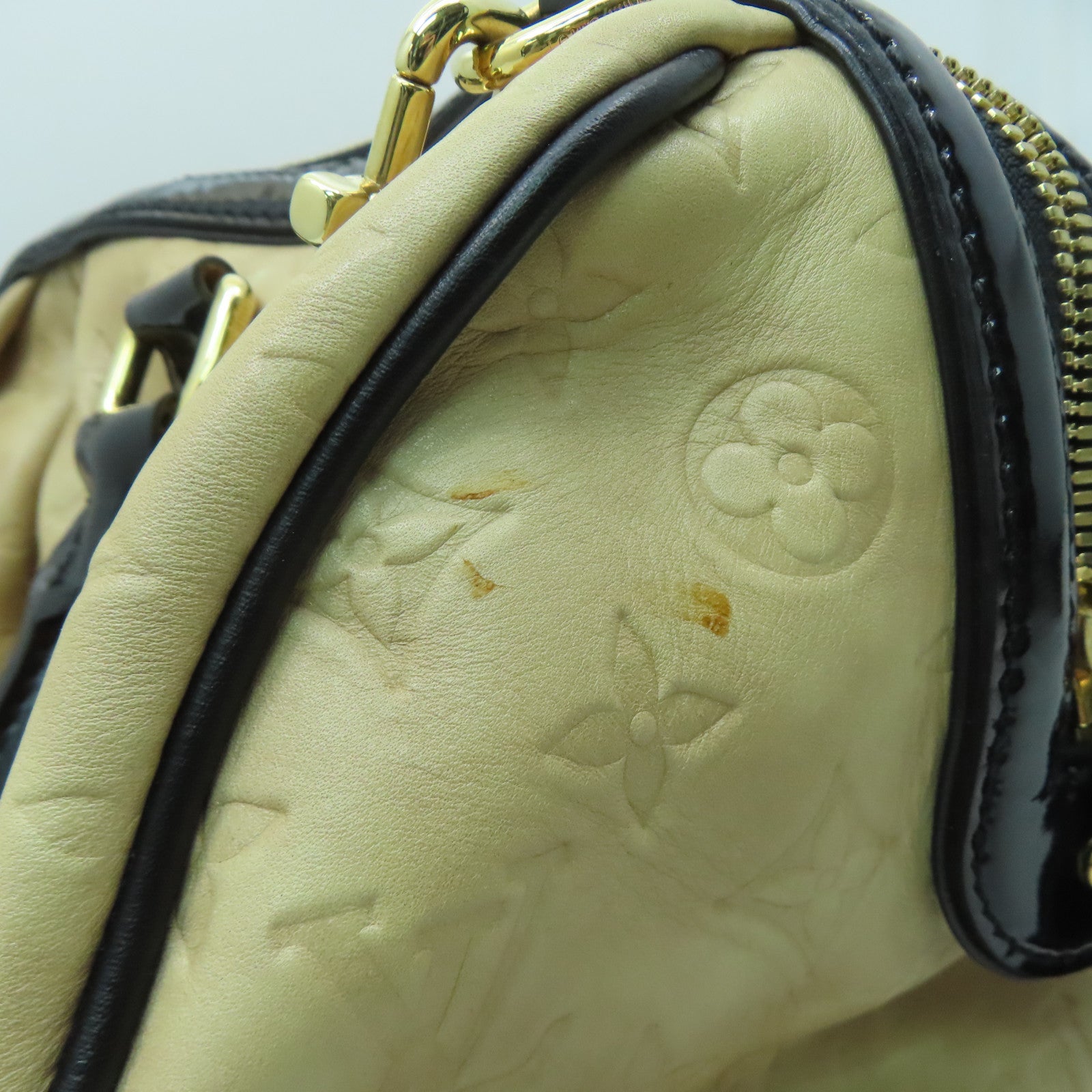 LOUIS VUITTON 【激減優惠】Monogram Stephen金扣手挽肩背兩用袋奶油米白色/黑色