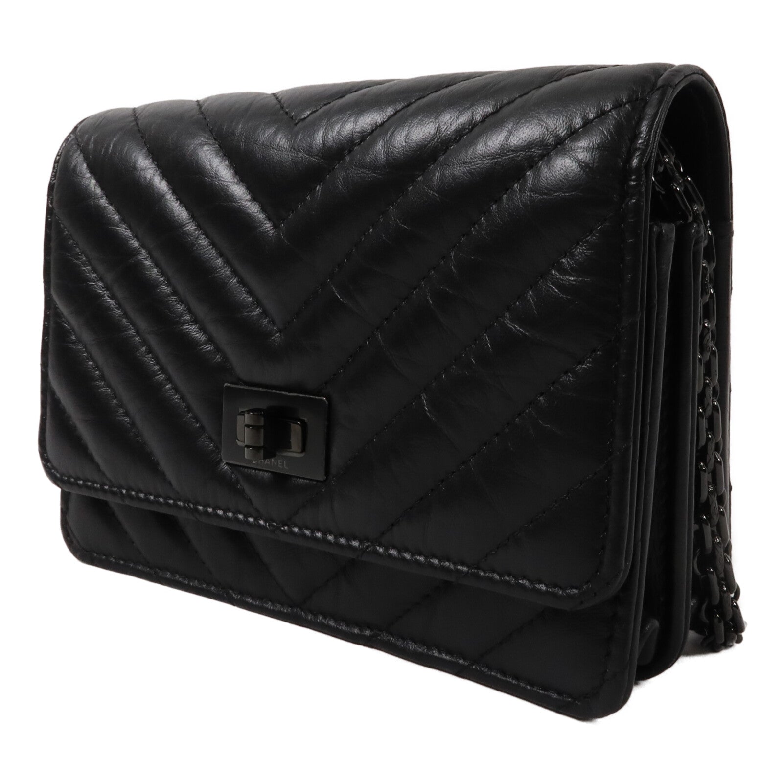 CHANEL 羊皮皮革2.55 Mini WOC鏈帶肩背袋
