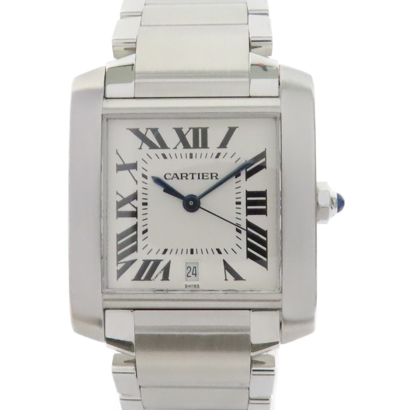 CARTIER Tank Francaise不鏽鋼手錶自動機芯銀色
