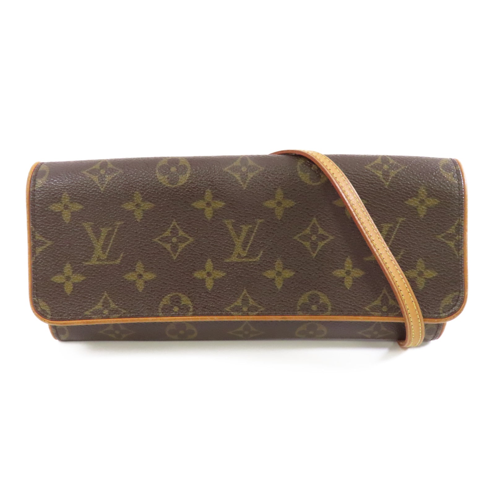 LOUIS VUITTON 【激減優惠】Monogram Pochette Twin GM金扣肩背袋啡色