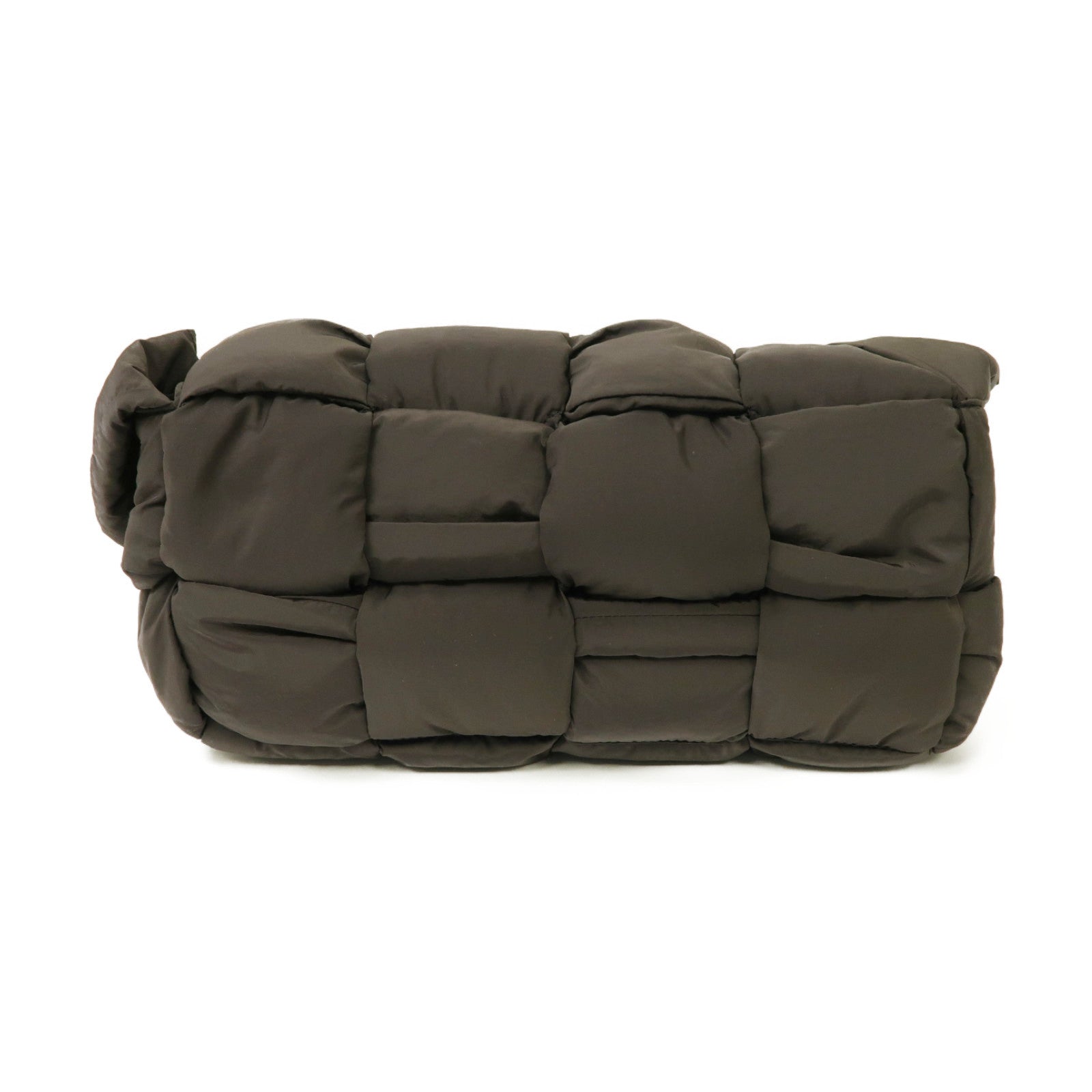 BOTTEGA VENETA 尼龍Padded Tech Cassette銀扣肩背袋灰色