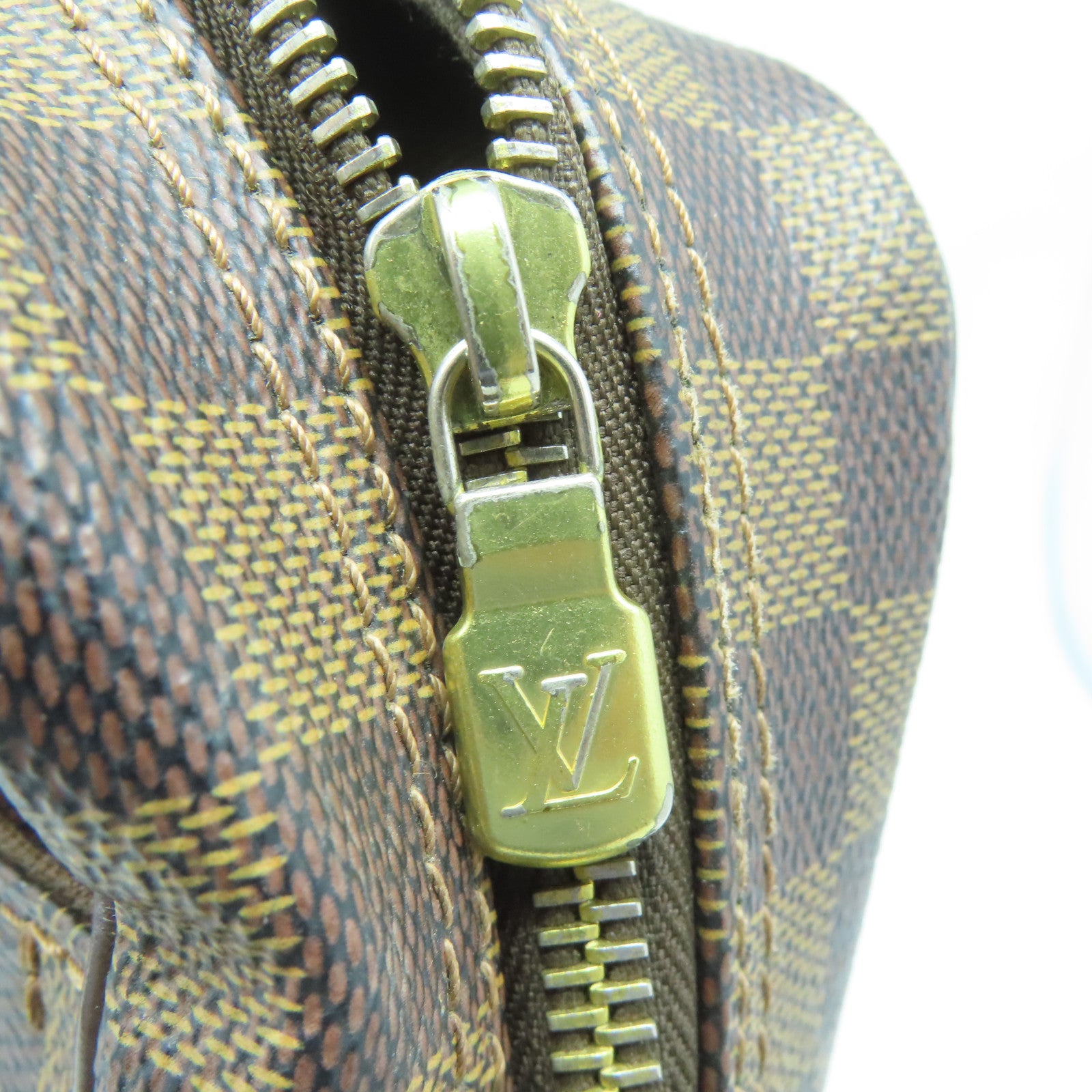 LOUIS VUITTON 【激減優惠】Damier Ebene Olav PM金扣肩背袋啡色