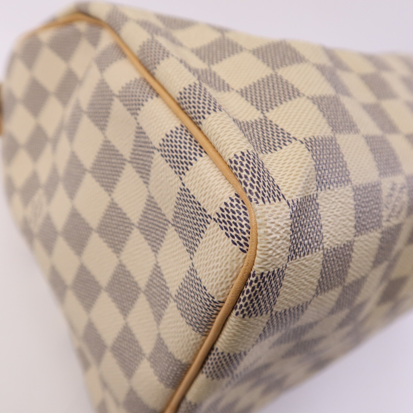 LOUIS VUITTON Damier Azur Speedy 30金扣手挽袋