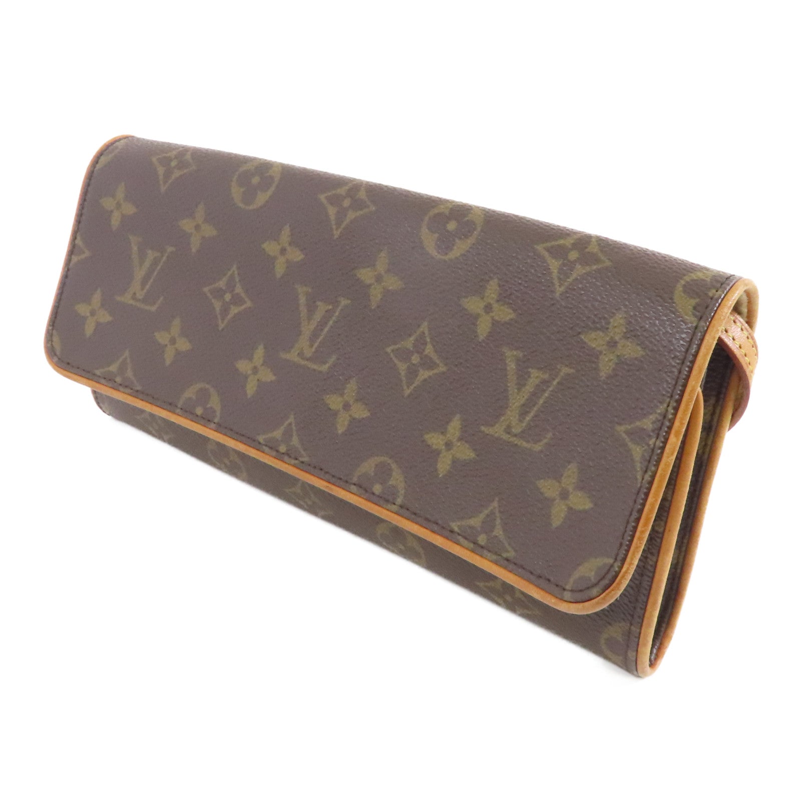 LOUIS VUITTON 【激減優惠】Monogram Pochette Twin GM金扣肩背袋啡色