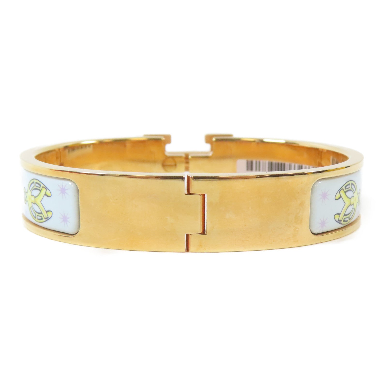 HERMES 金屬Clic H Bracelet手鐲金色#15.75cm