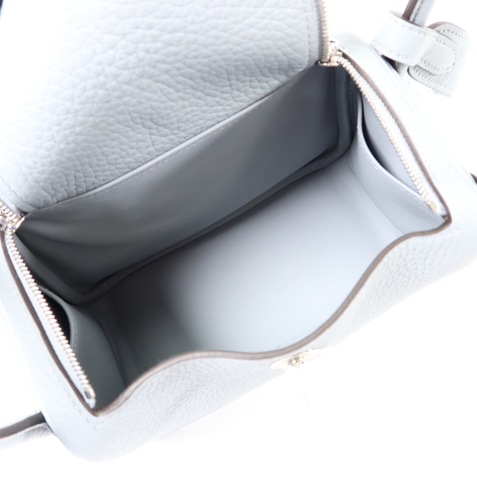 HERMES Clemence皮革Mini Lindy手挽肩背兩用袋Grey