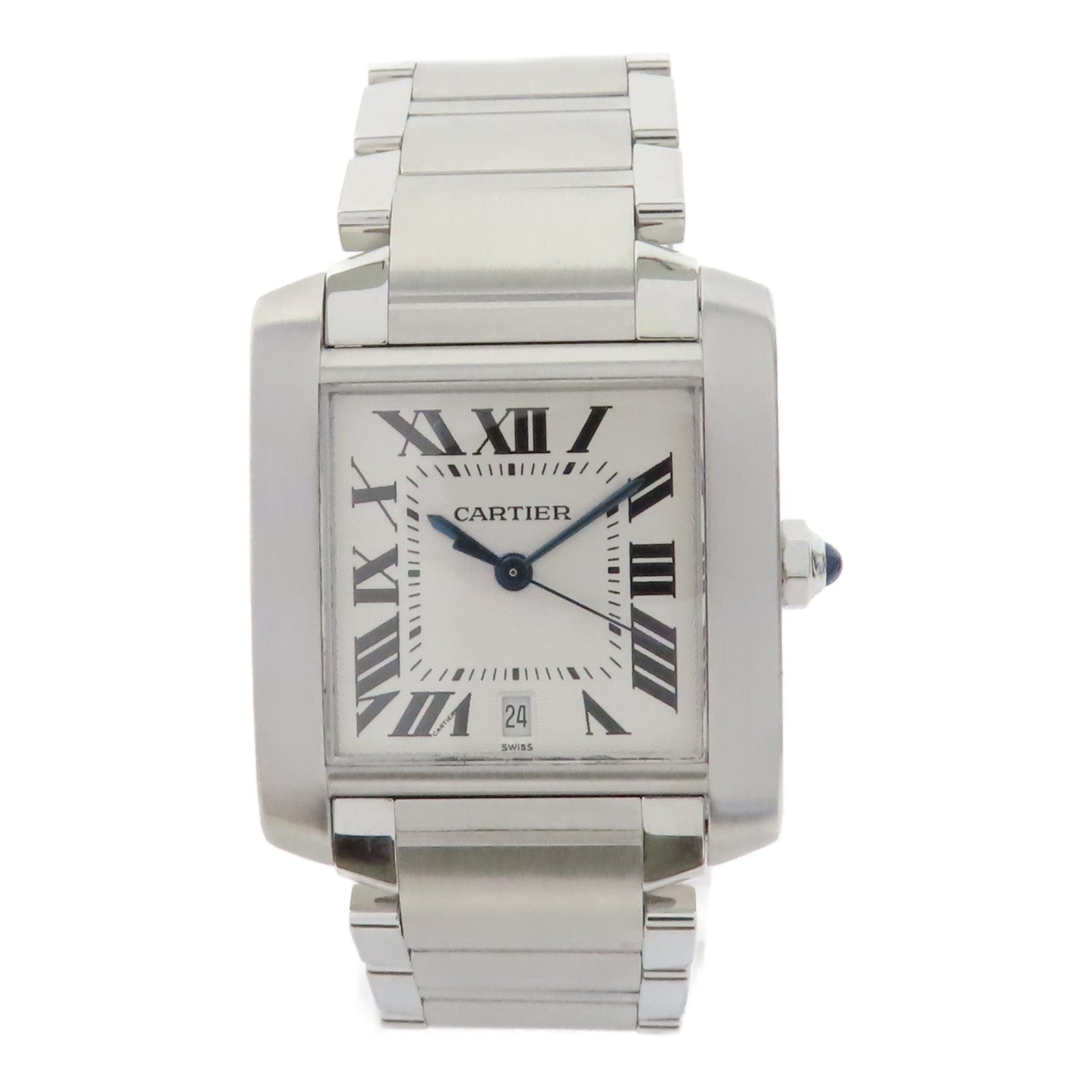 CARTIER Tank Francaise不鏽鋼手錶自動機芯銀色