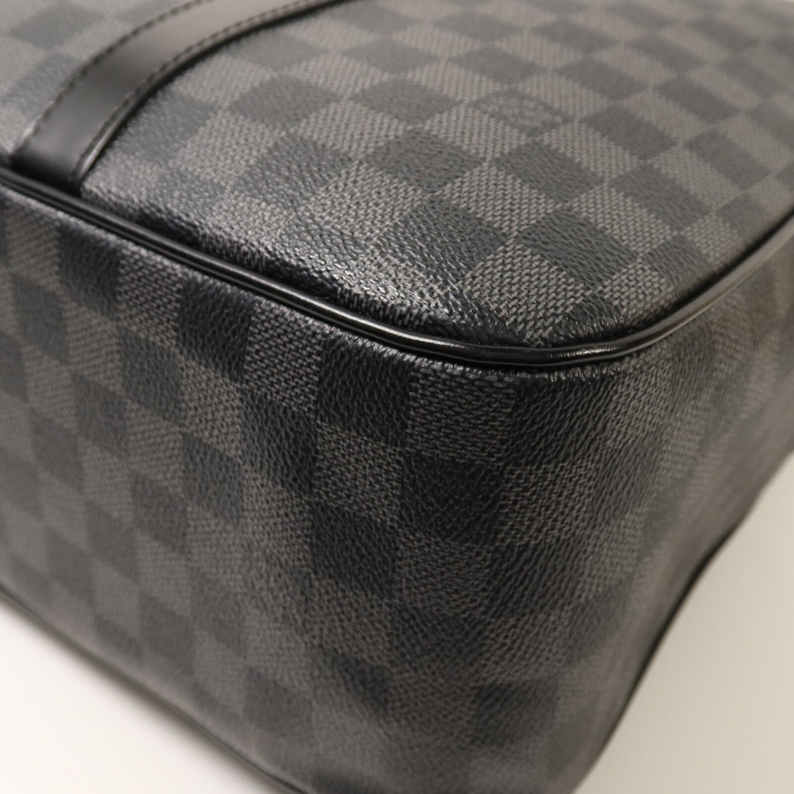 LOUIS VUITTON Damier Graphite Porto Cuman Voyage銀扣手挽肩背兩用袋