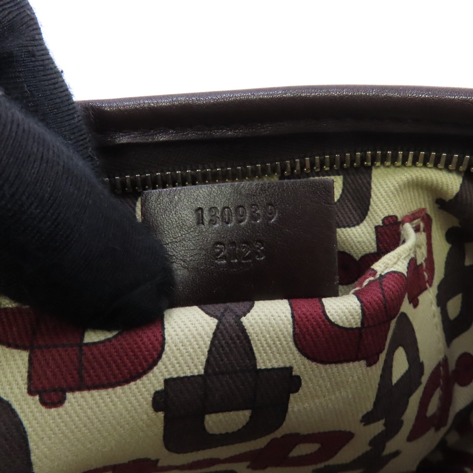 GUCCI 牛皮皮革Handbag金扣手挽袋啡色