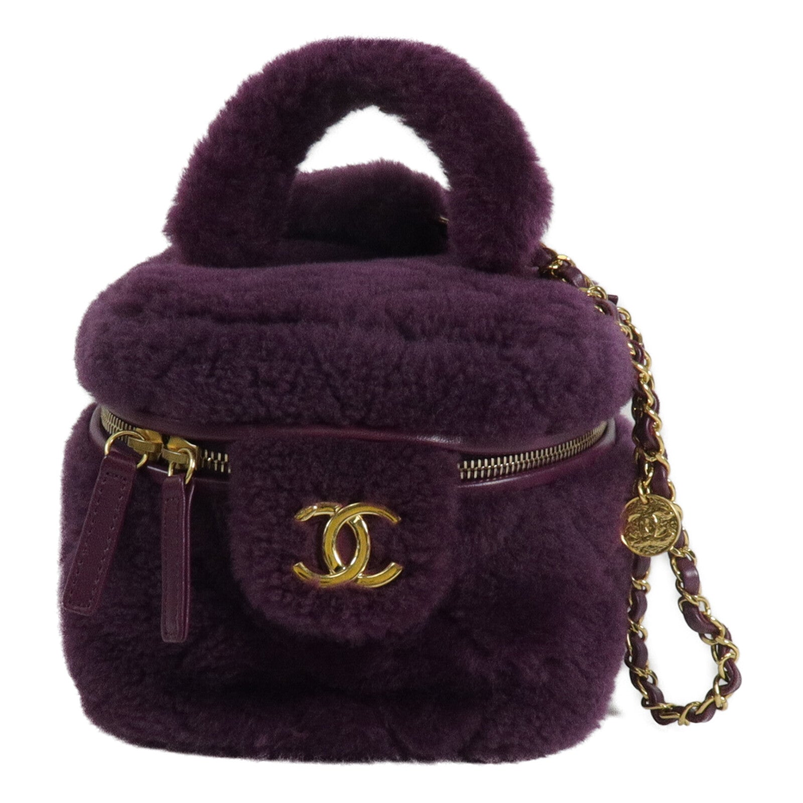 CHANEL 剪毛羊皮Vanity手挽肩背兩用袋