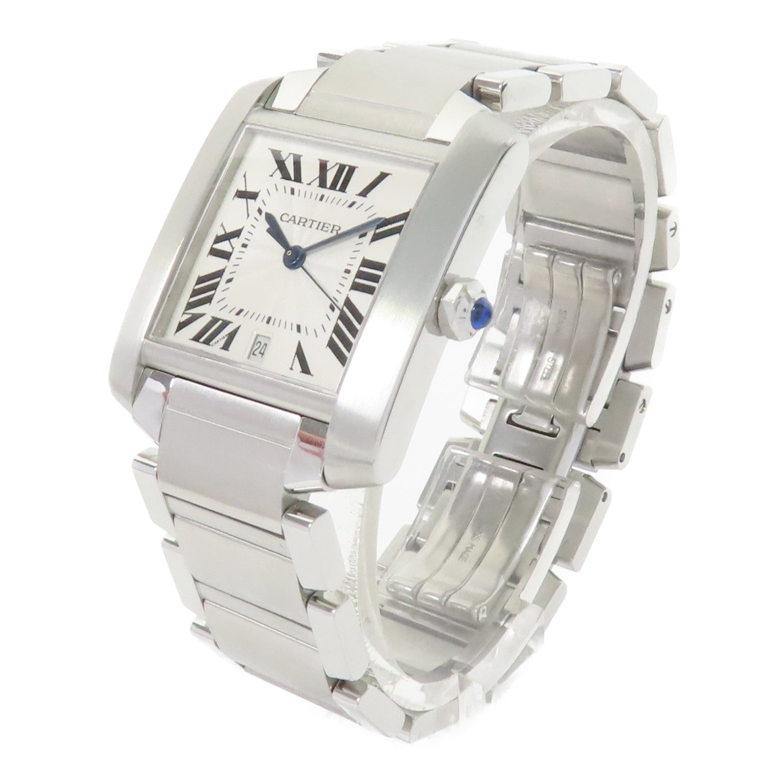 CARTIER Tank Francaise不鏽鋼手錶自動機芯銀色