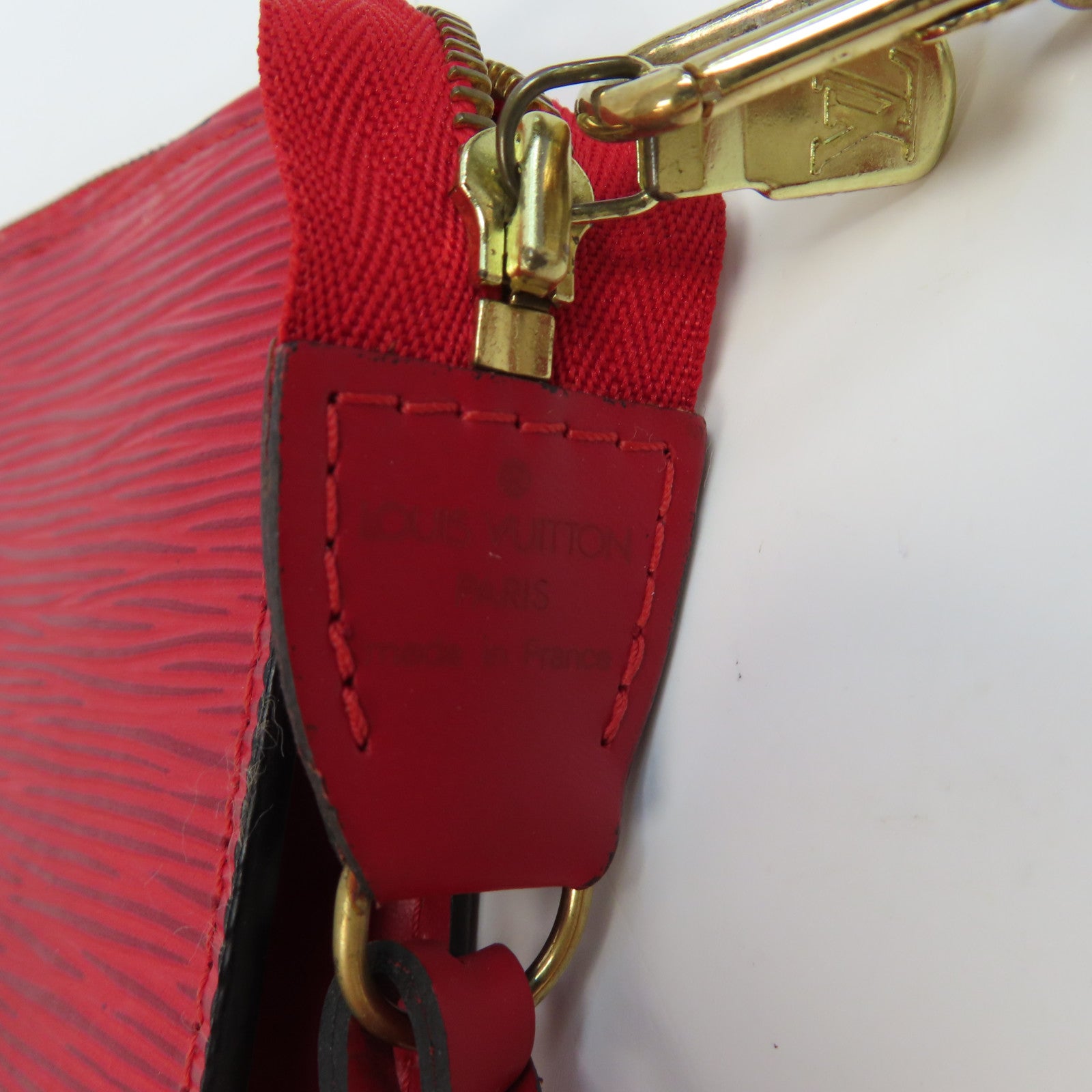 LOUIS VUITTON Epi Accessories Pouch金扣手挽袋紅色
