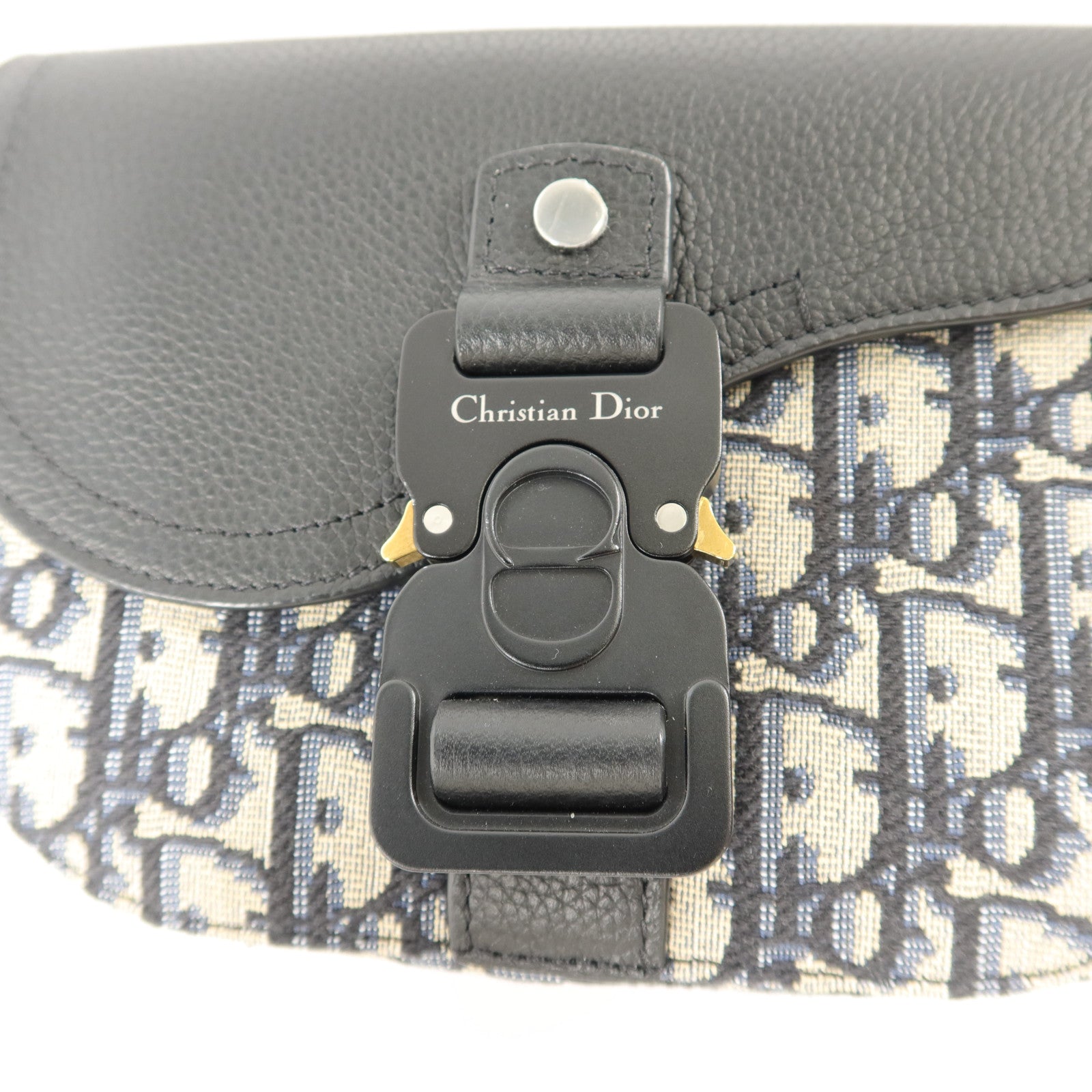 Dior 帆布/牛皮皮革Mini Saddle Messenger肩背袋