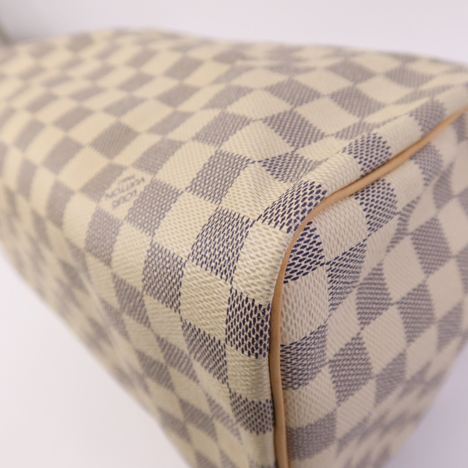 LOUIS VUITTON Damier Azur Speedy 30金扣手挽袋
