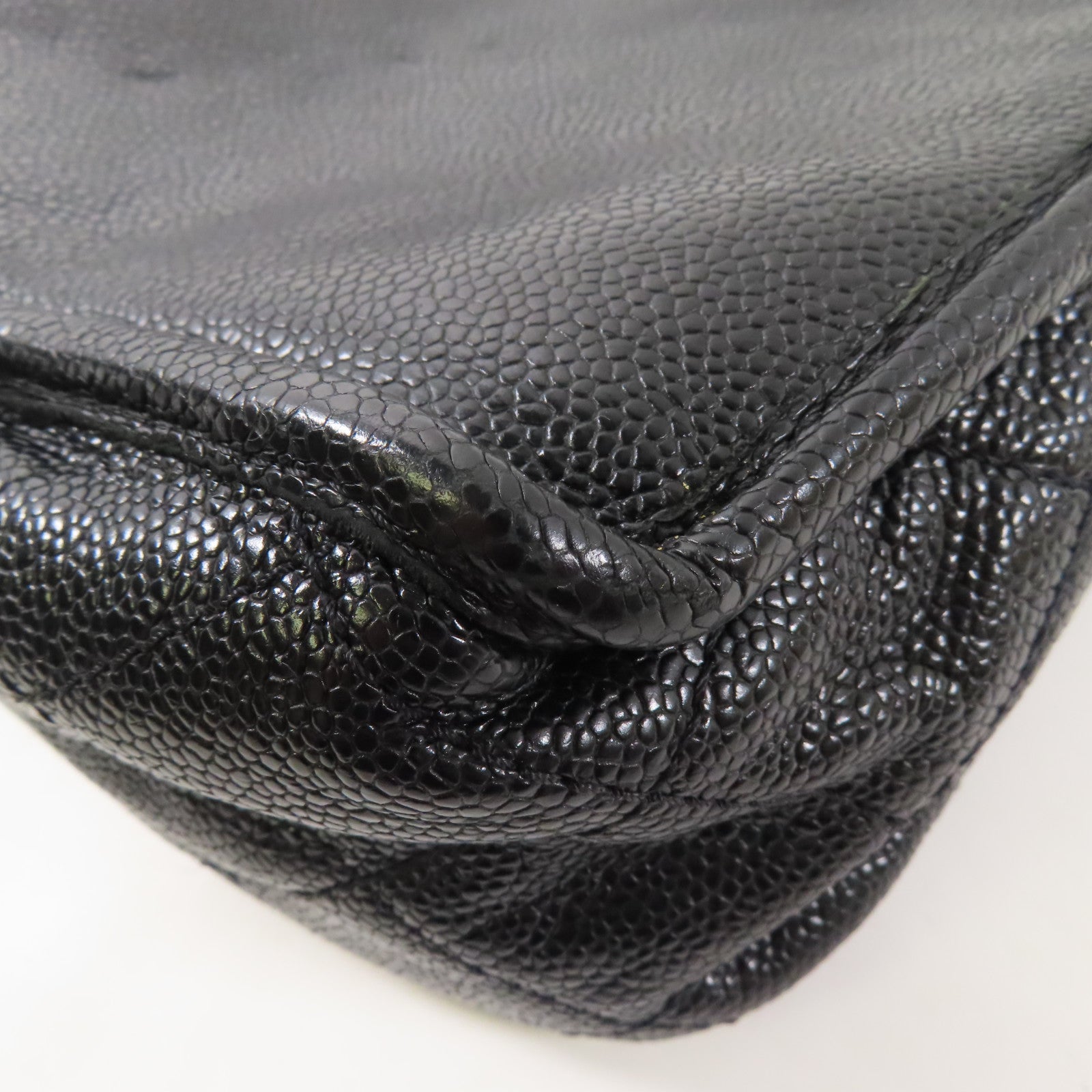 CHANEL 牛皮皮革Split Pocket Flap銀扣肩背袋
