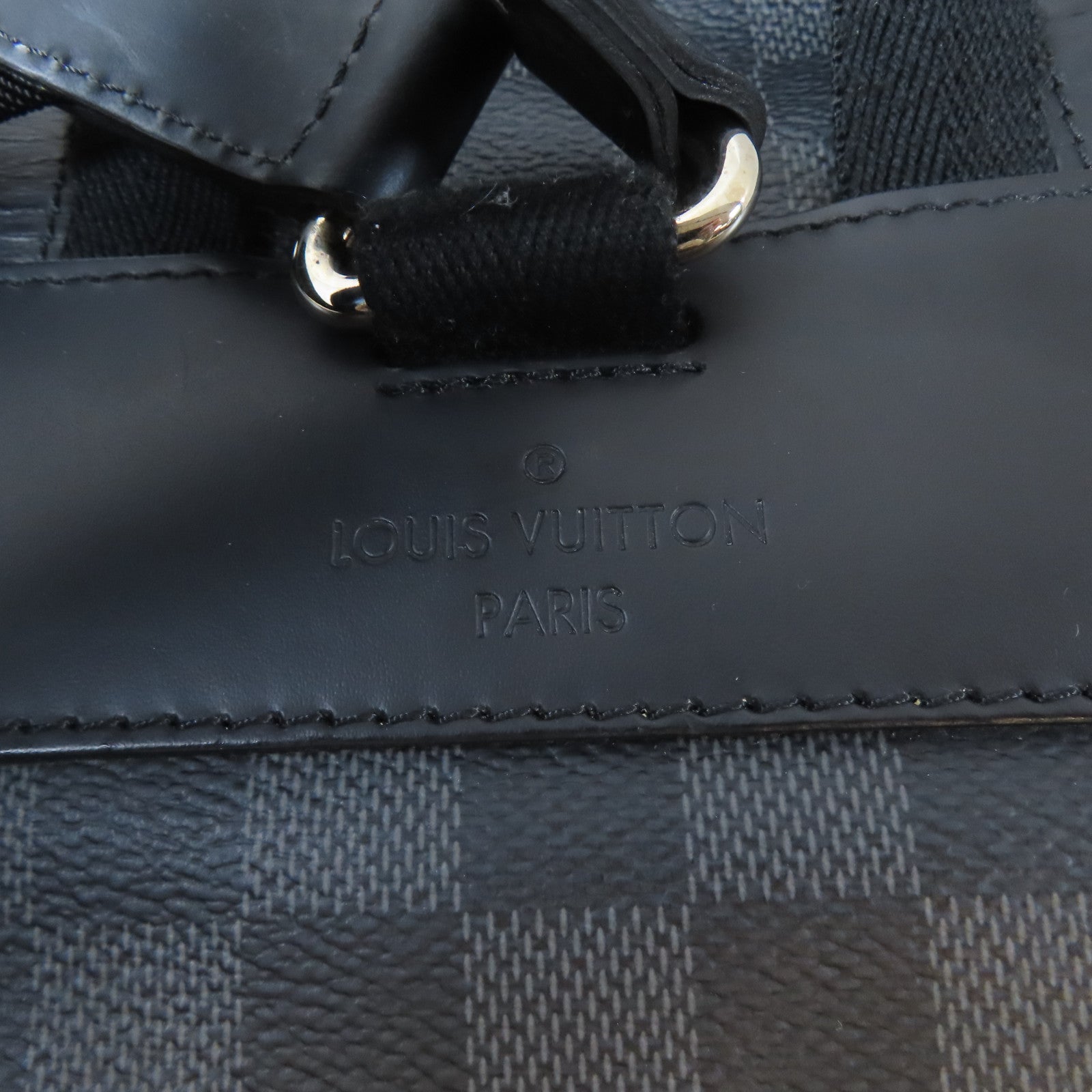 LOUIS VUITTON Damier Graphite Chistopher PM銀扣背包黑色